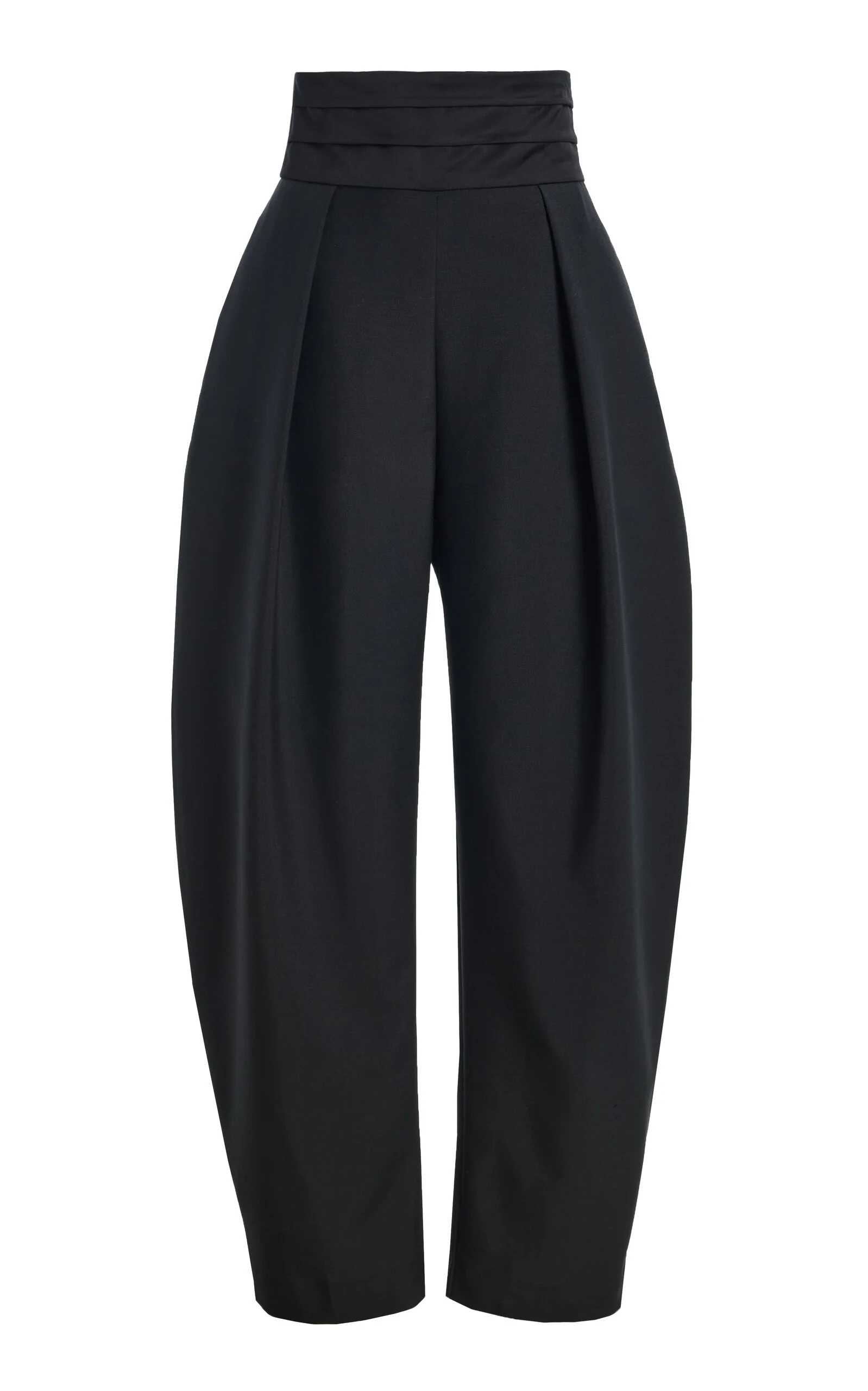 Puck Wool-Blend Barrel-Leg Pants - 1