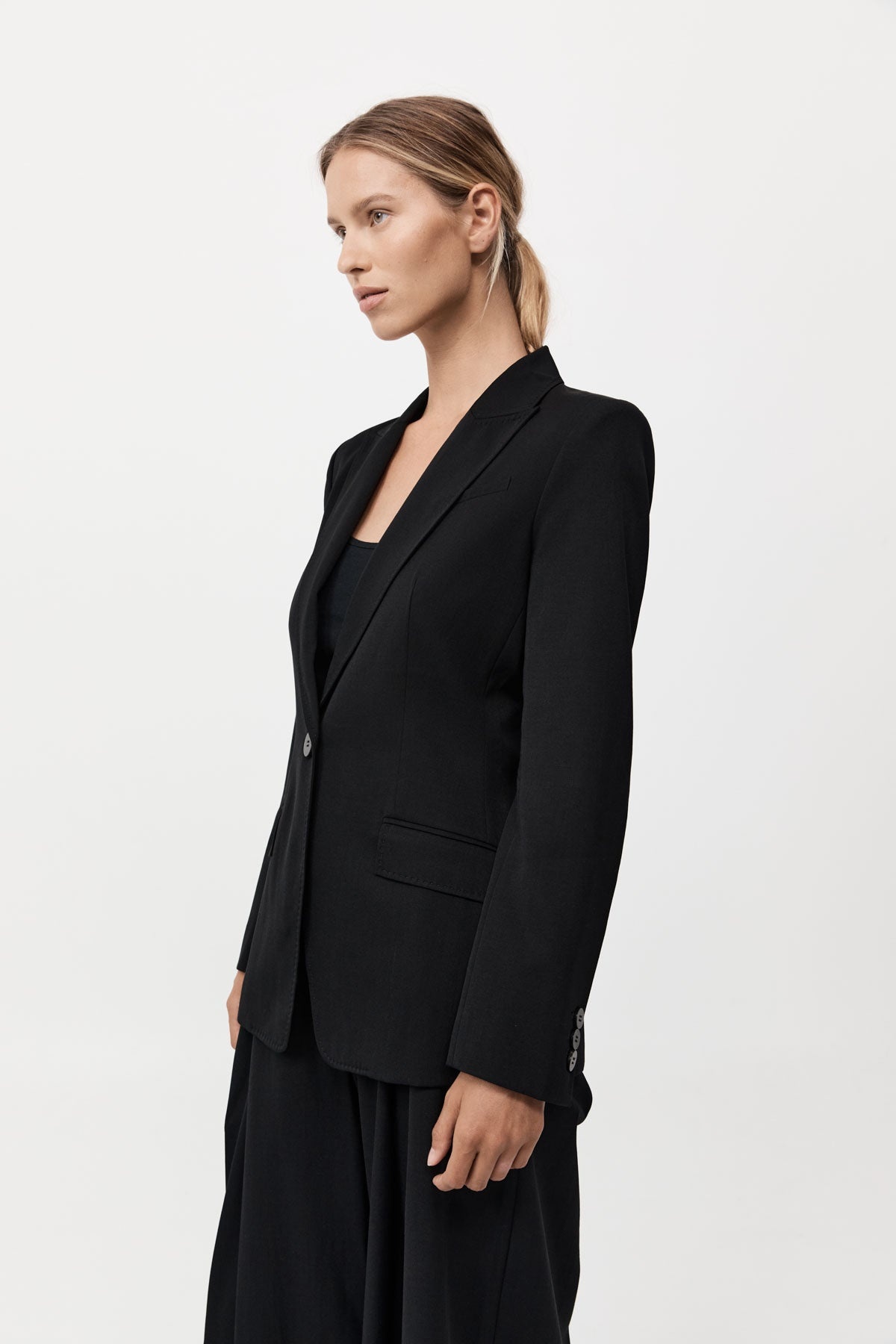 Slim Cut Out Blazer - Black - 5