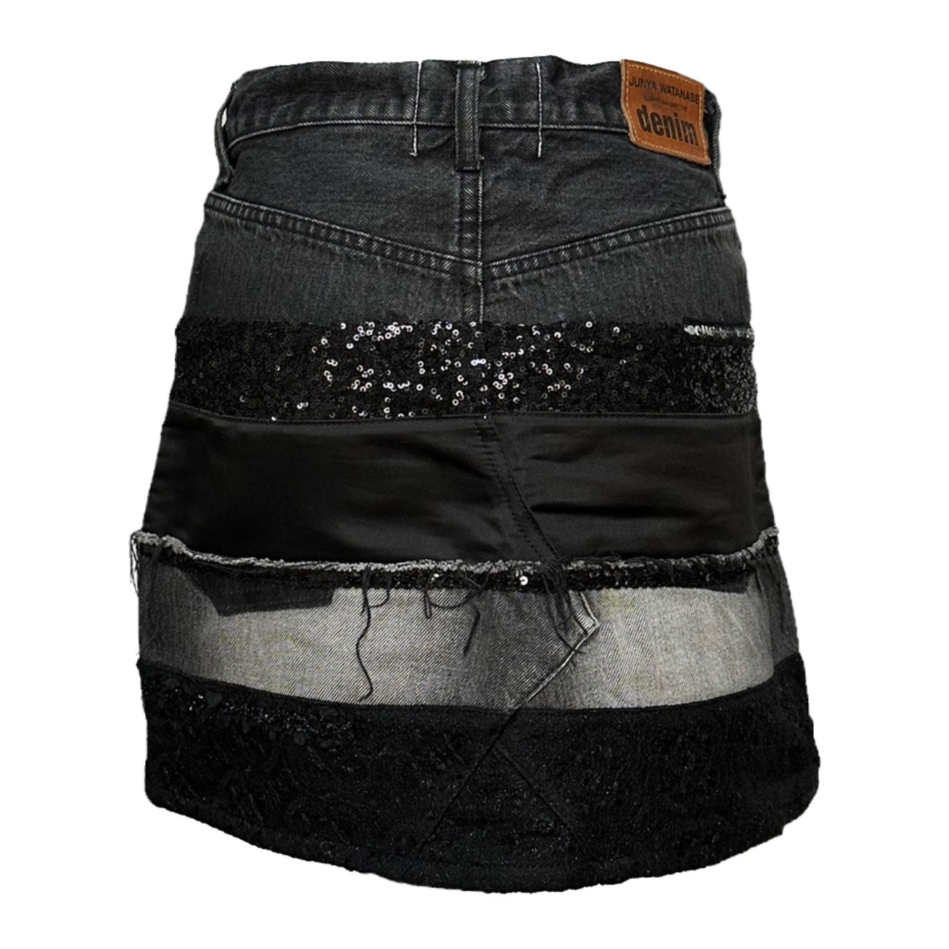JUNYA WATANABE Fall Winter 2014 Multitexture Patchwork Denim Mini Skirt - 2