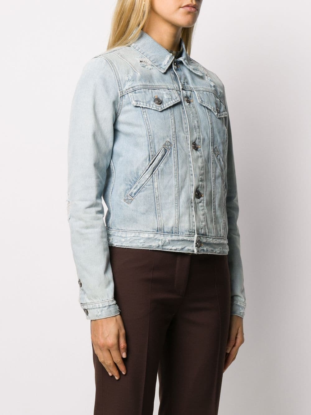 distressed denim jacket - 3