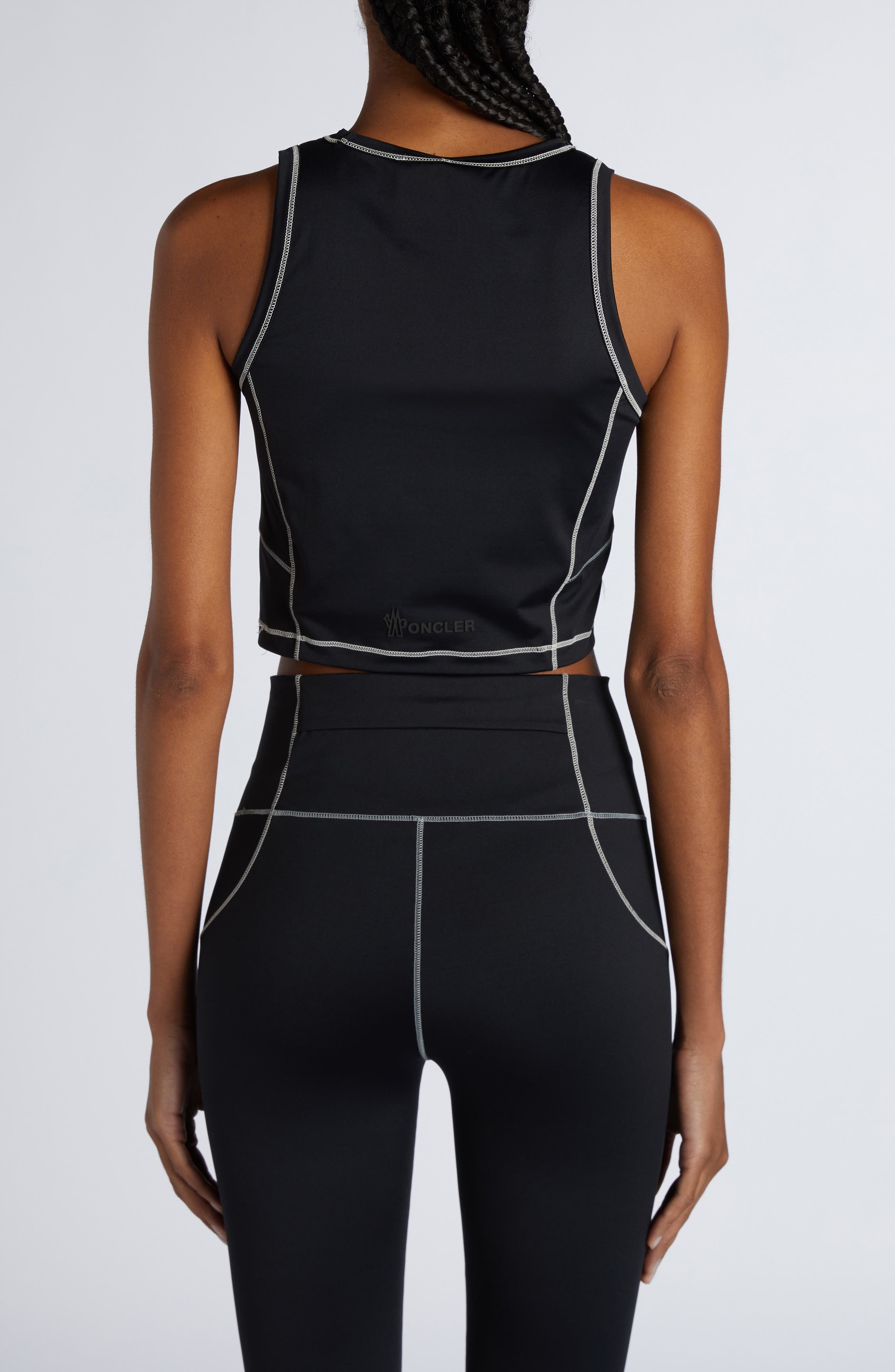 Moncler Grenoble Contrast Seam Sleeveless Top in Black at Nordstrom - 3