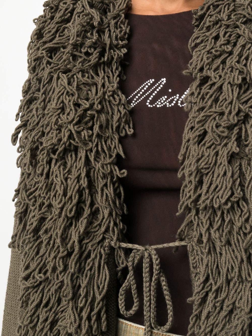 fringed wool cardigan - 5