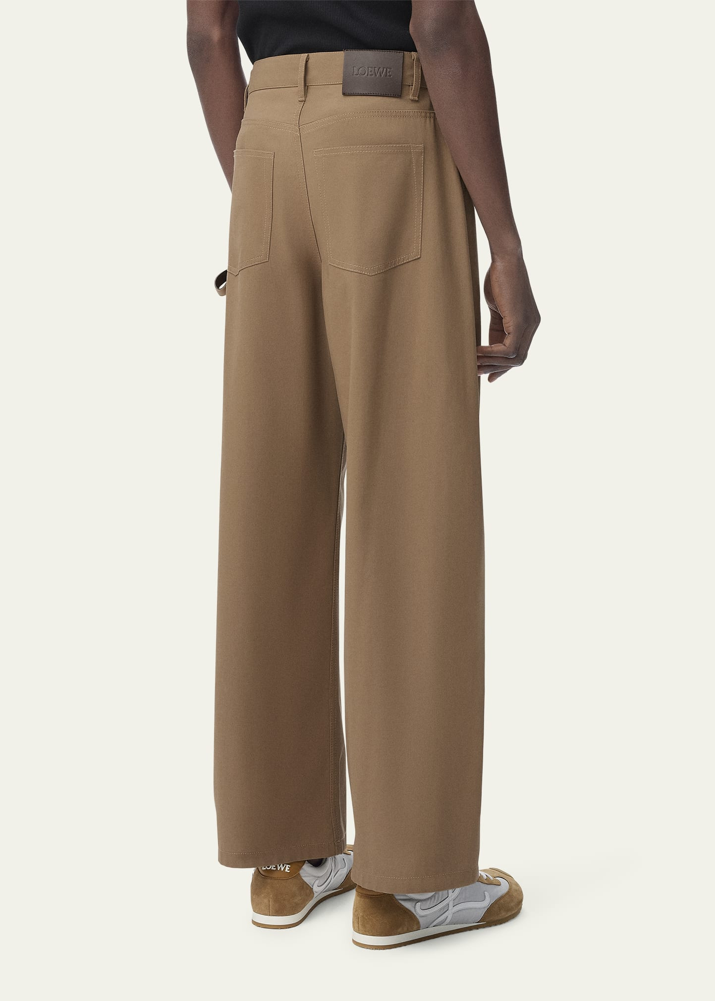 Men's Beige Cotton Carpenter Pants - 2
