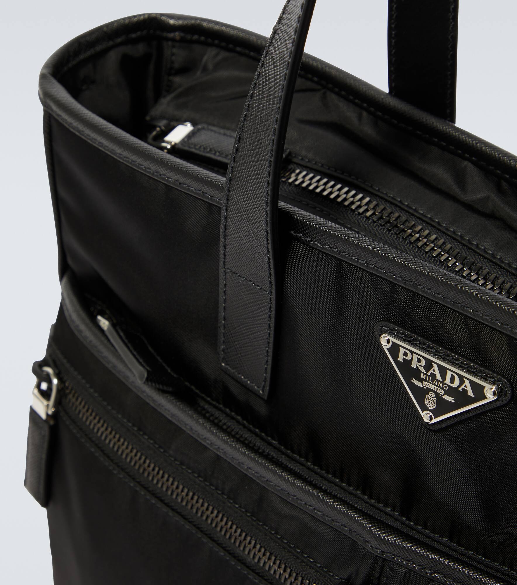Re-Nylon leather-trimmed tote bag - 6
