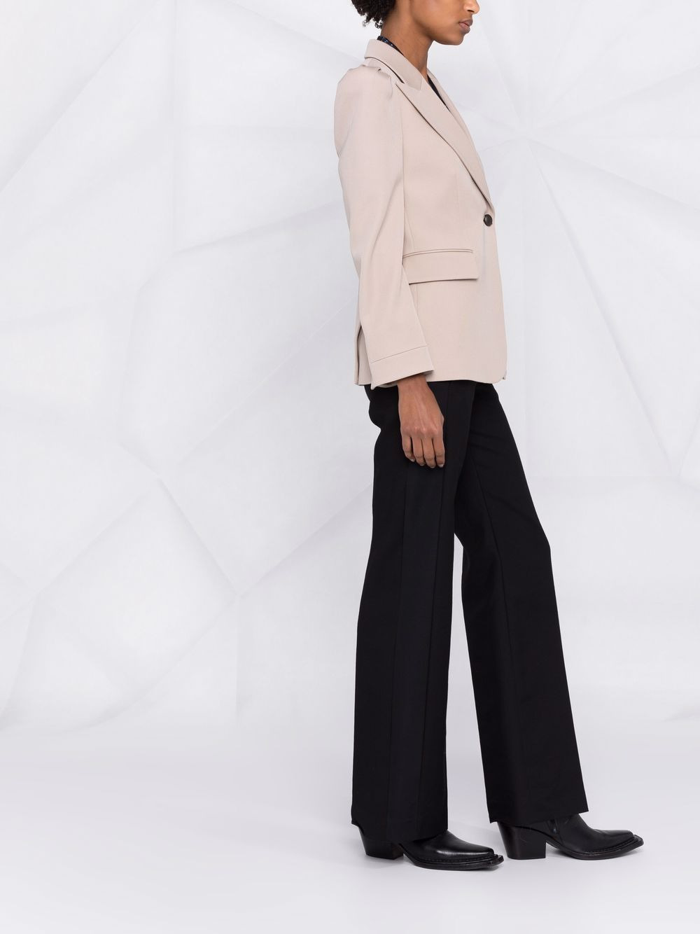 padded-shoulders fitted blazer - 6