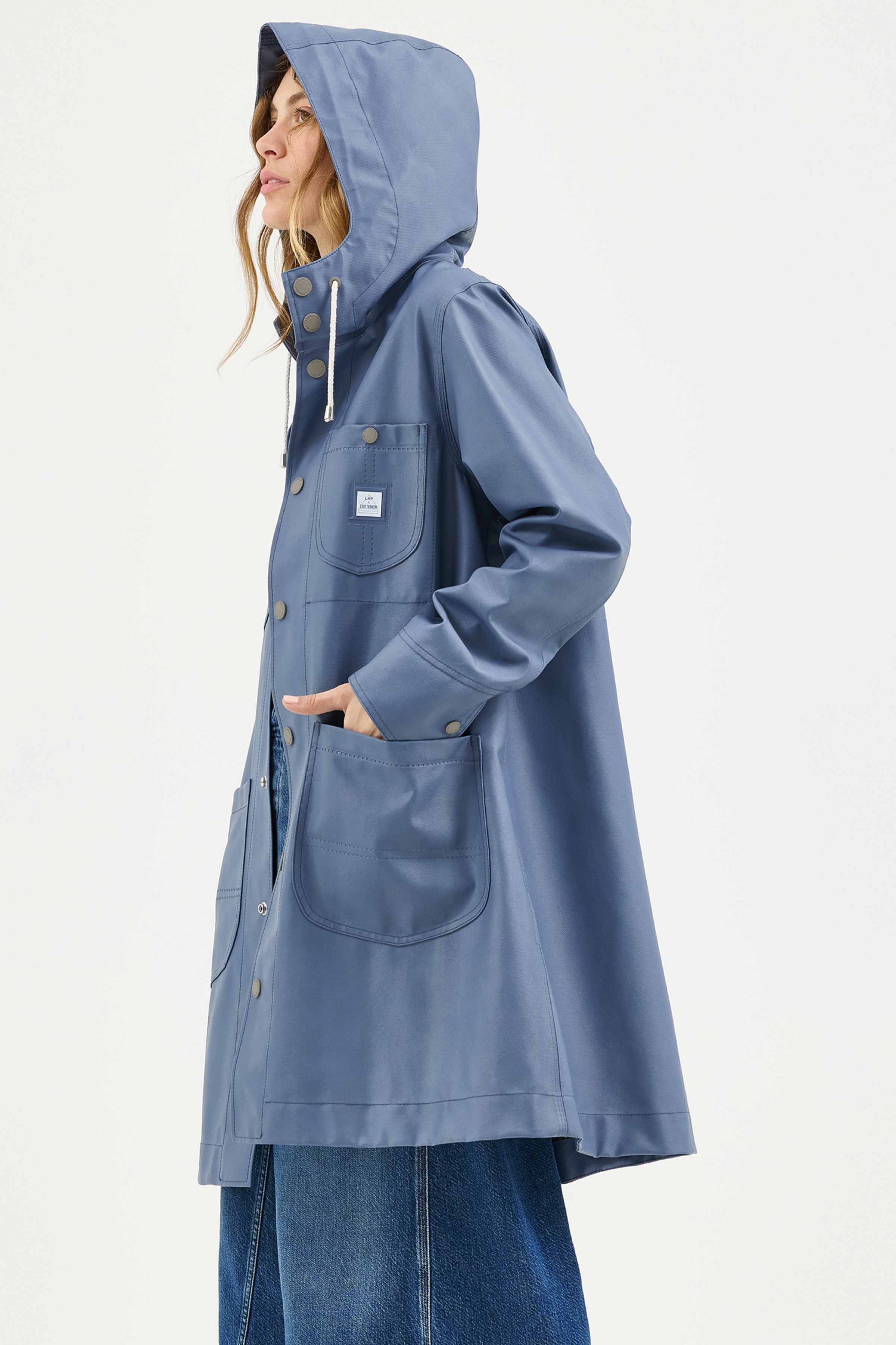 Women´s Lee® x STUTTERHEIM Chore Raincoat Ash Blue - 4
