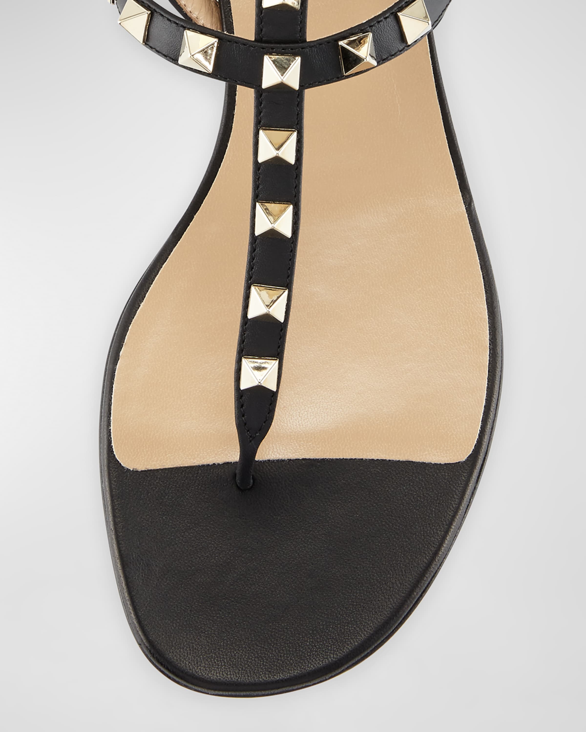 Rockstud Flat Thong Sandals, Black - 3