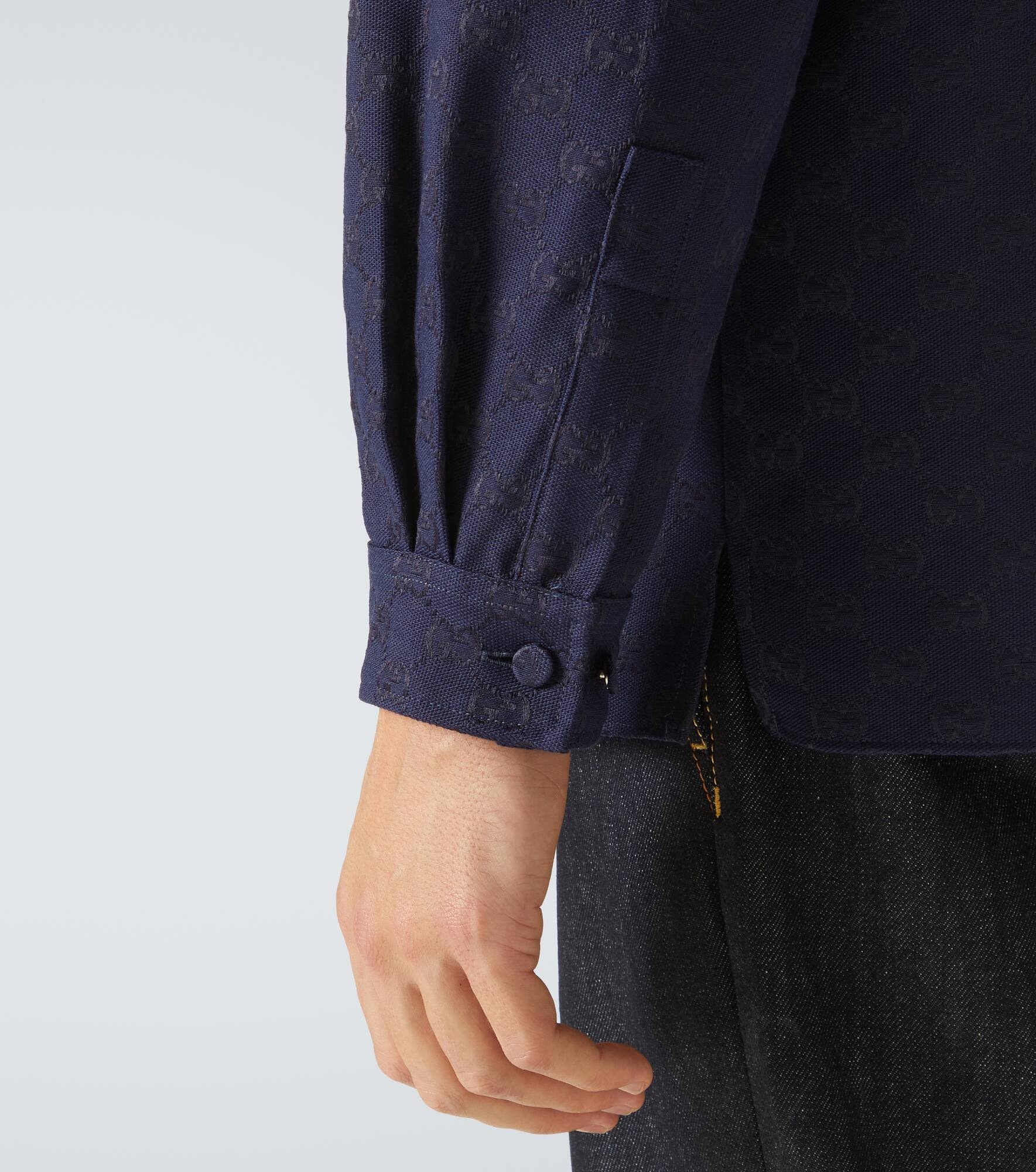 GG canvas cotton-blend shirt - 6
