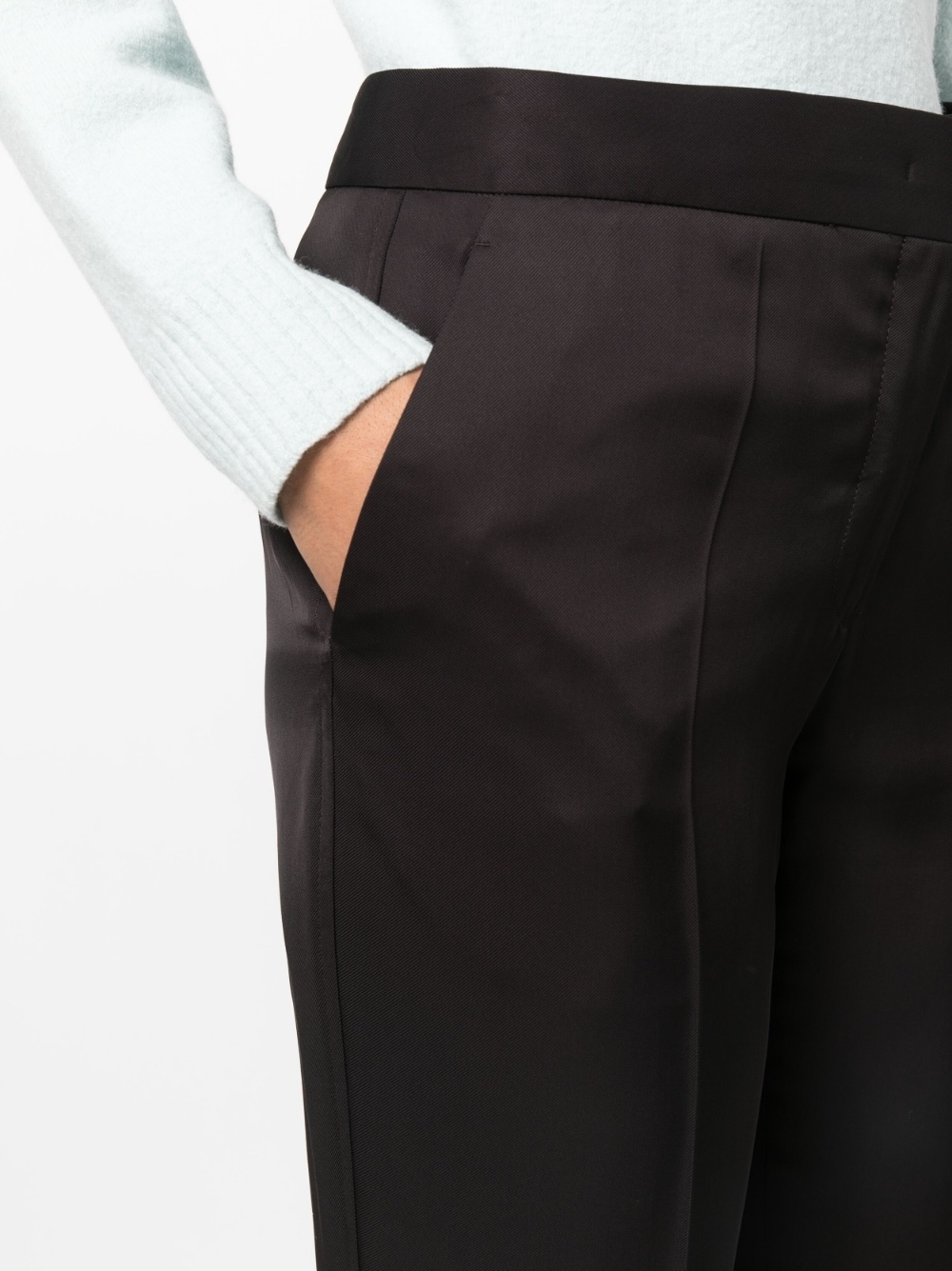 cropped twill trousers - 5