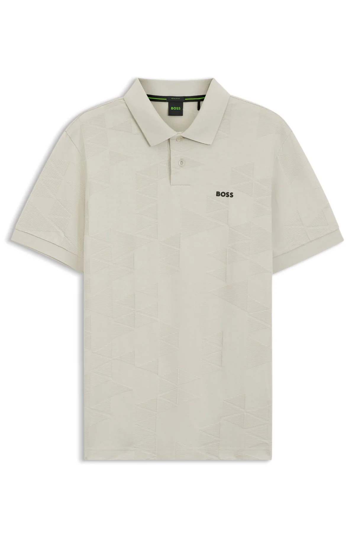 REGULAR-FIT COTTON KNIT POLO WITH 3D JACQUARD DESIGN - 1