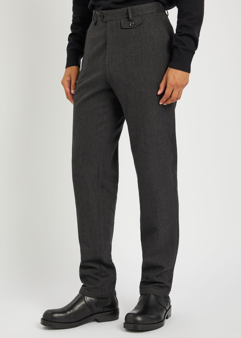 Oliver Spencer Oliver Spencer Fishtale Herringbone Cotton-blend Trousers outlook