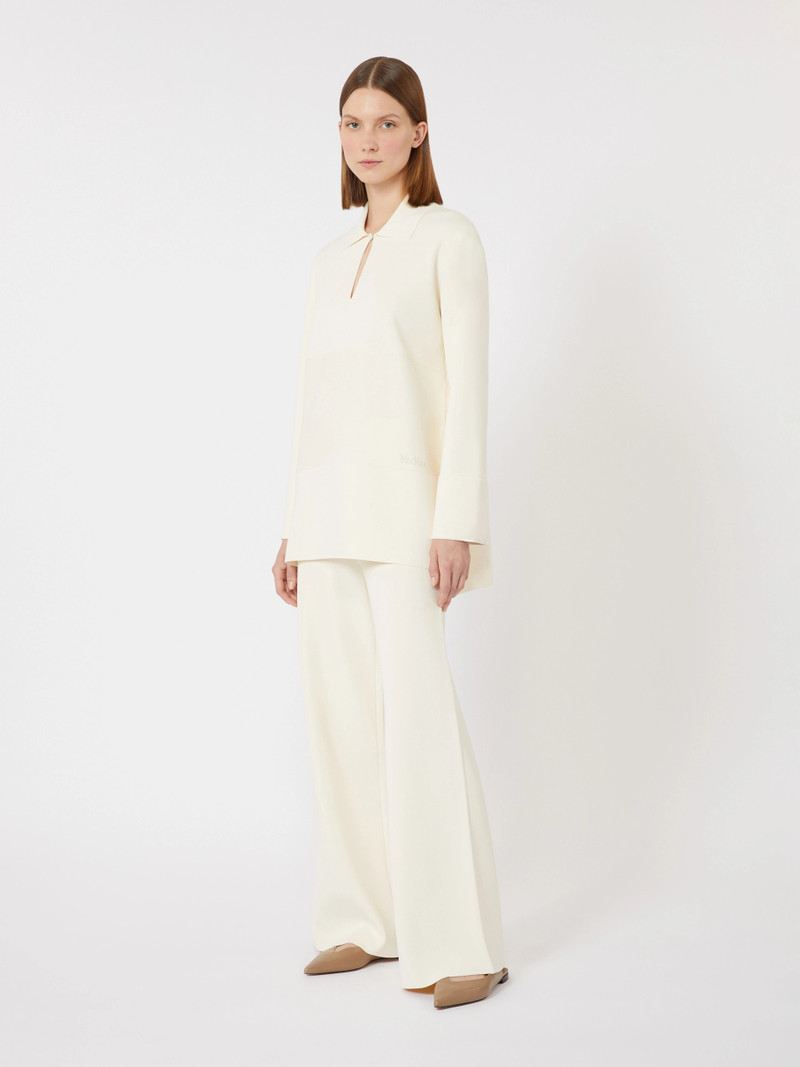 Max Mara Viscose crêpe knit trousers - IVORY outlook