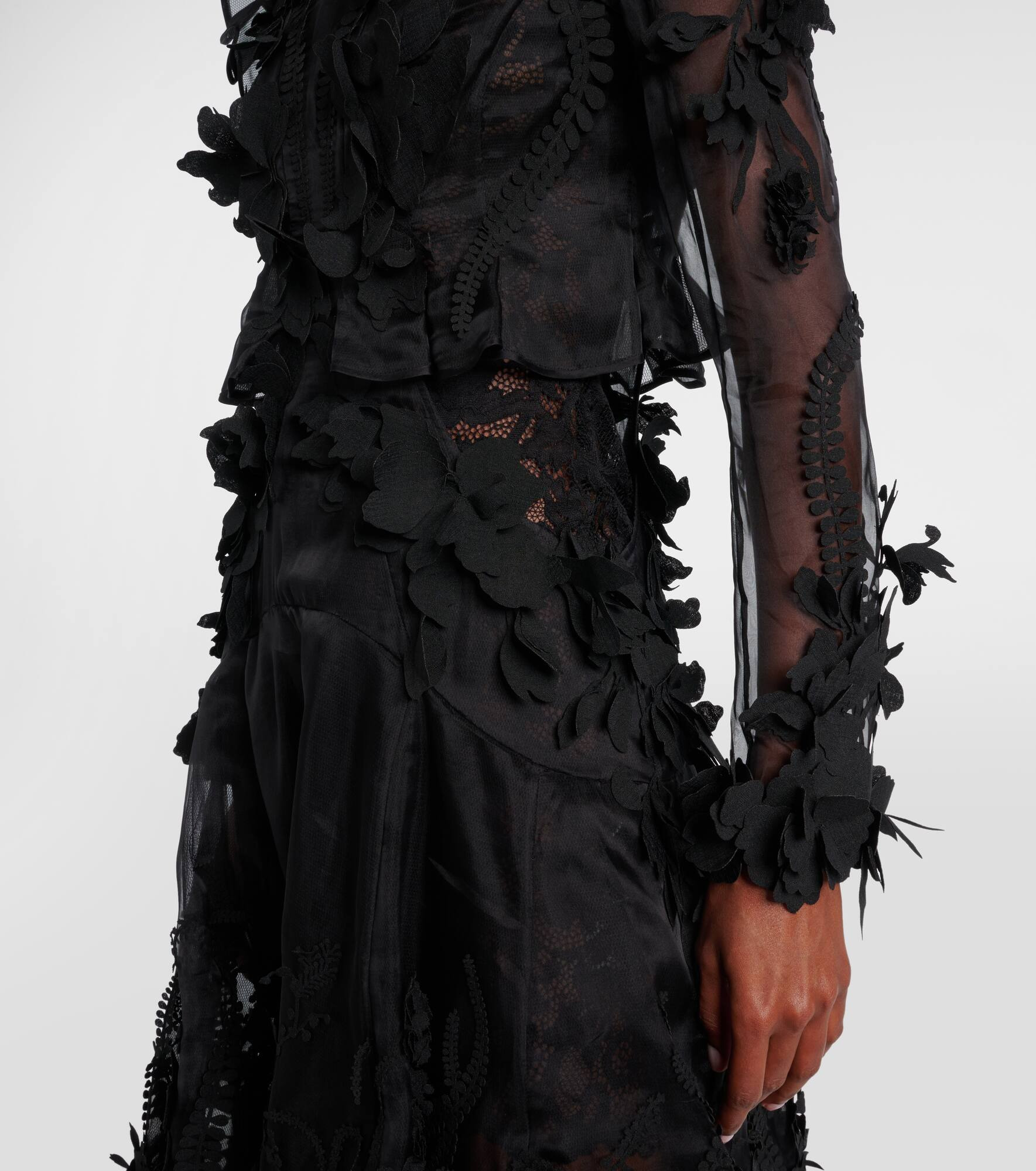 Hypnotic applique silk organza gown - 5
