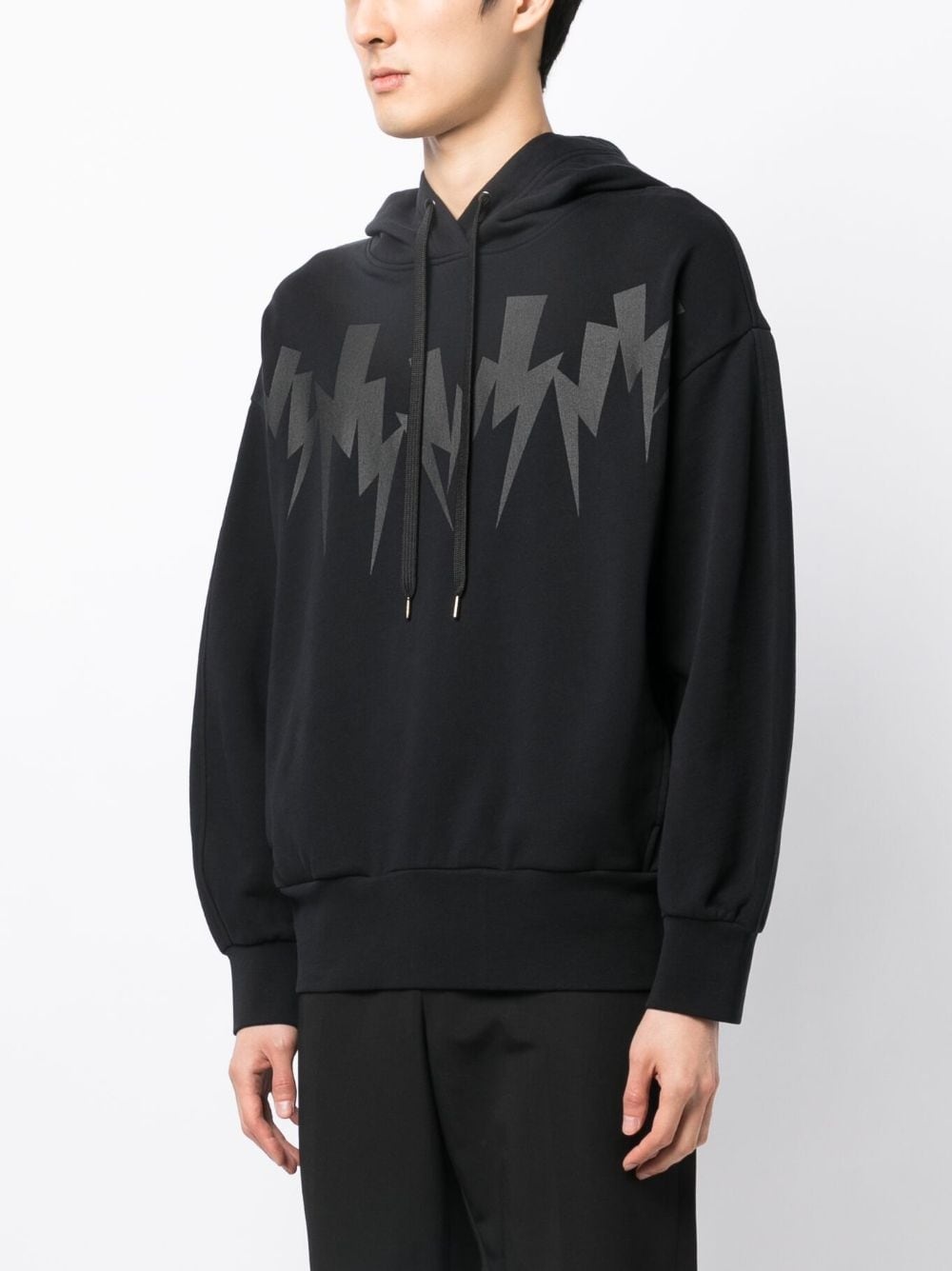 Thunderbolt-print cotton hoodie - 3