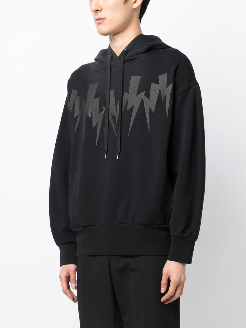 Thunderbolt-print cotton hoodie 3