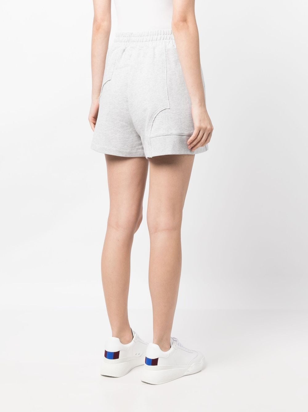 panelled cotton track shorts - 4