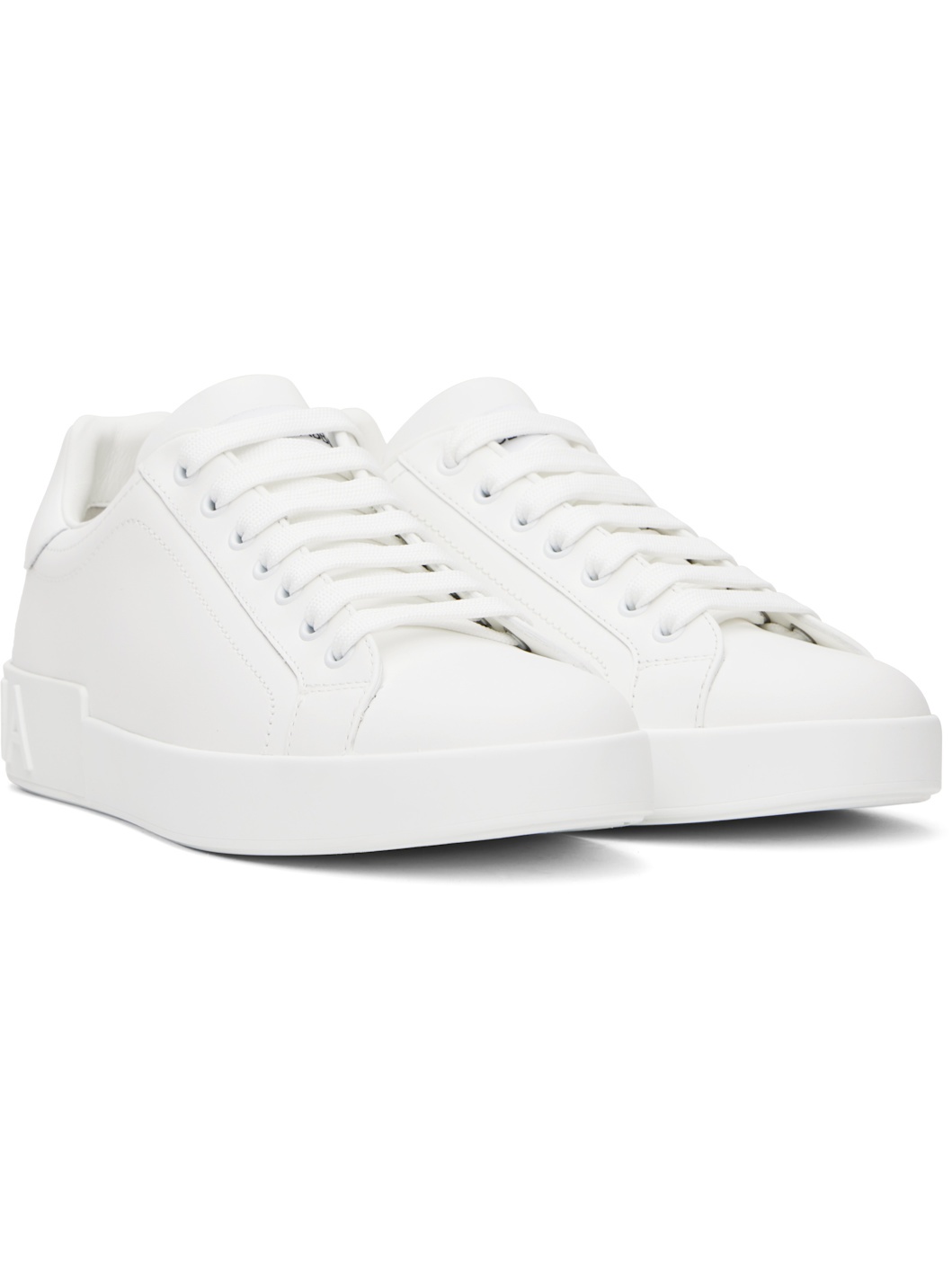 White Calfskin Portofino Sneakers - 4