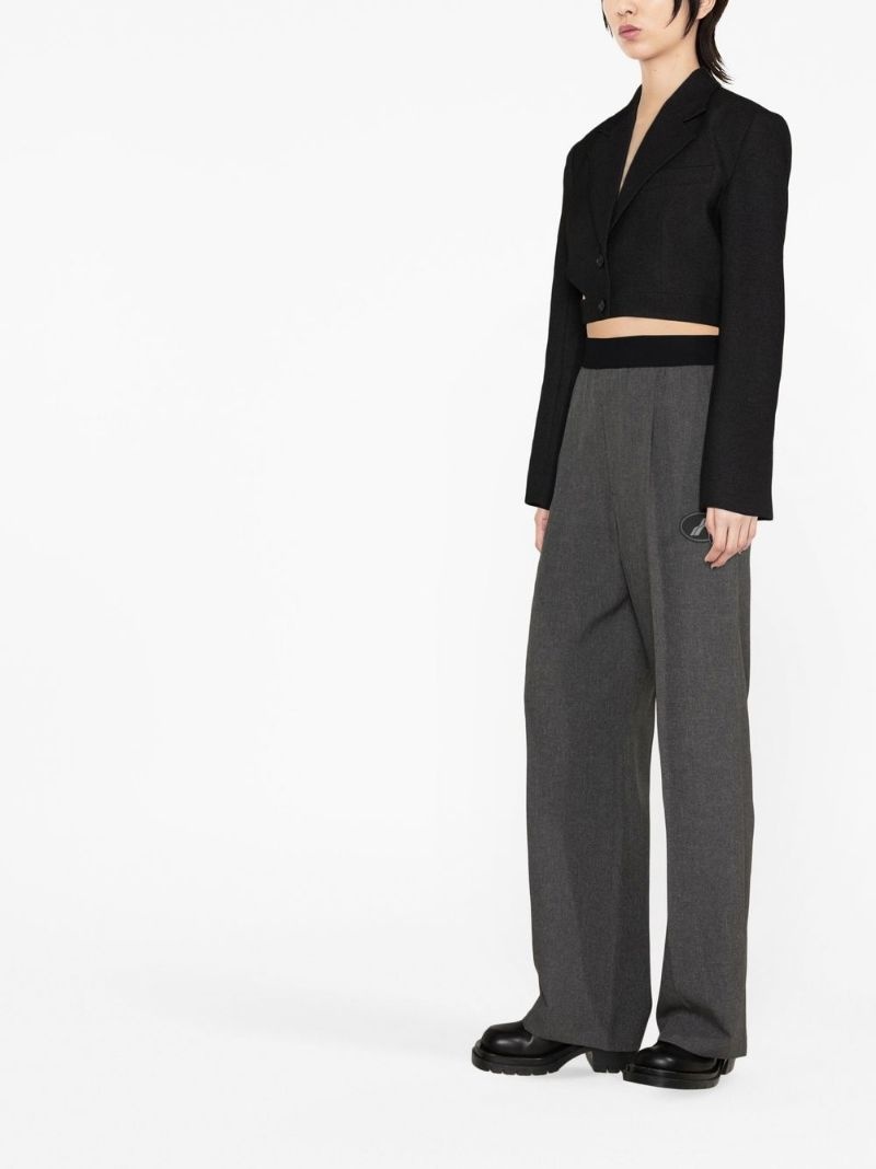 logo-patch wide trousers - 2