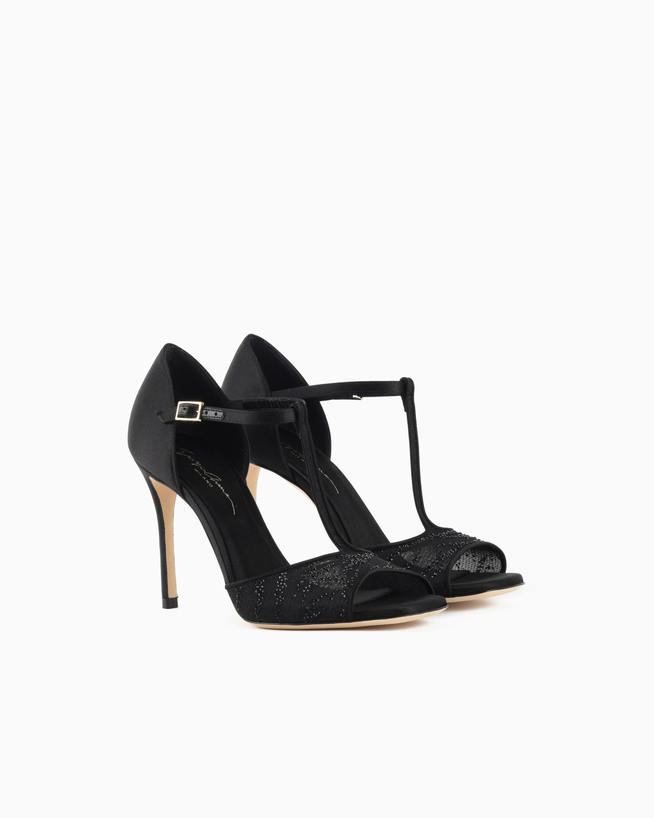 MESH AND RHINESTONE T-BAR SANDALS - 2