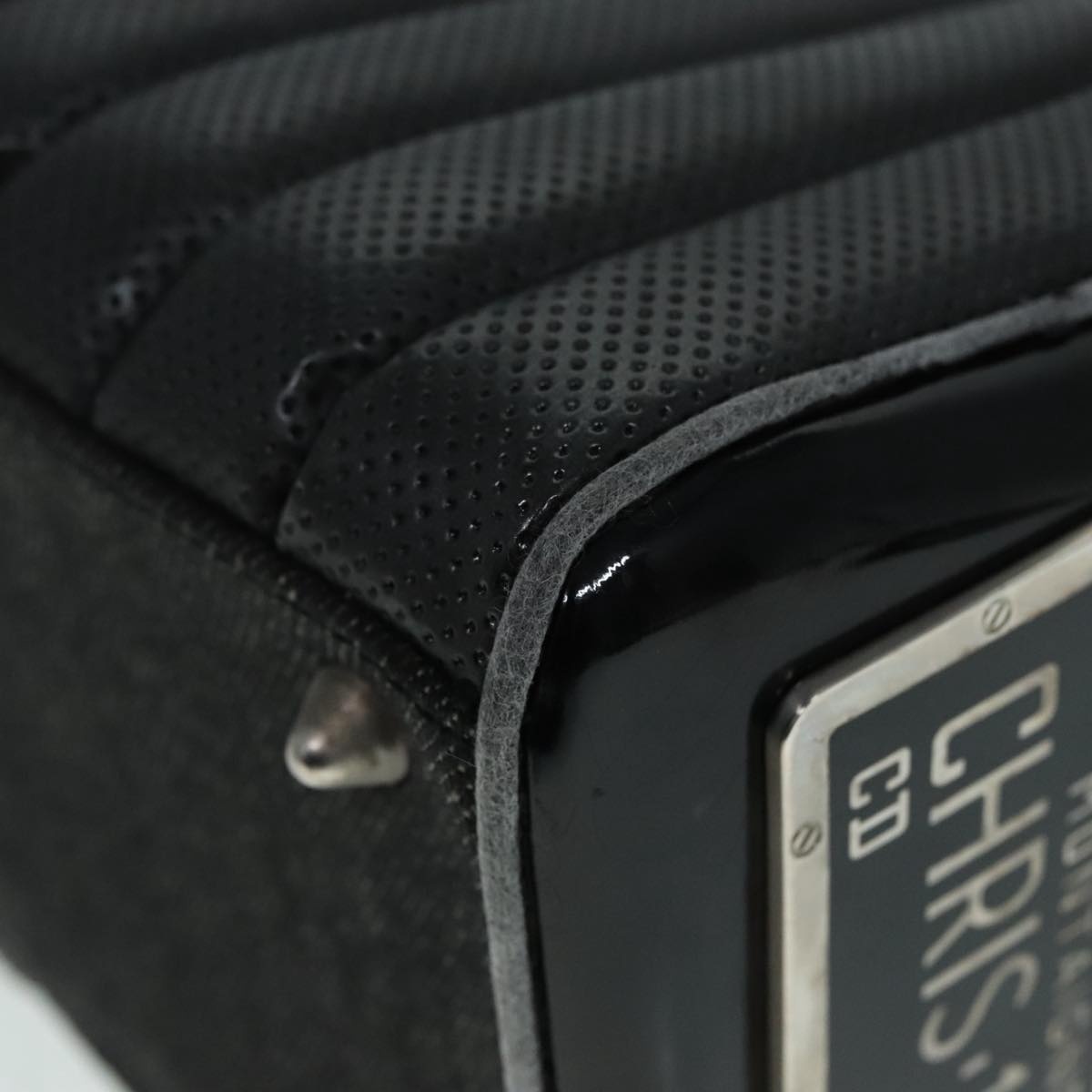DIOR Hand Bag Leather Canvas Black Silver - 16