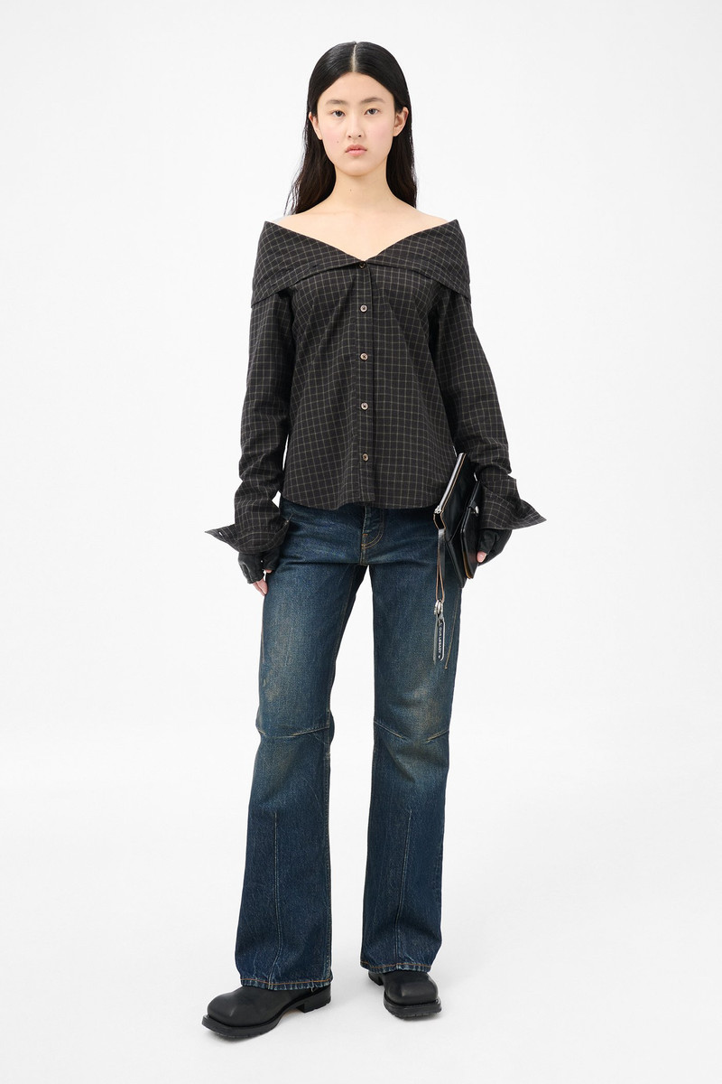 Our Legacy Kaonashi Shirt Black Faux Lumberjack Check outlook