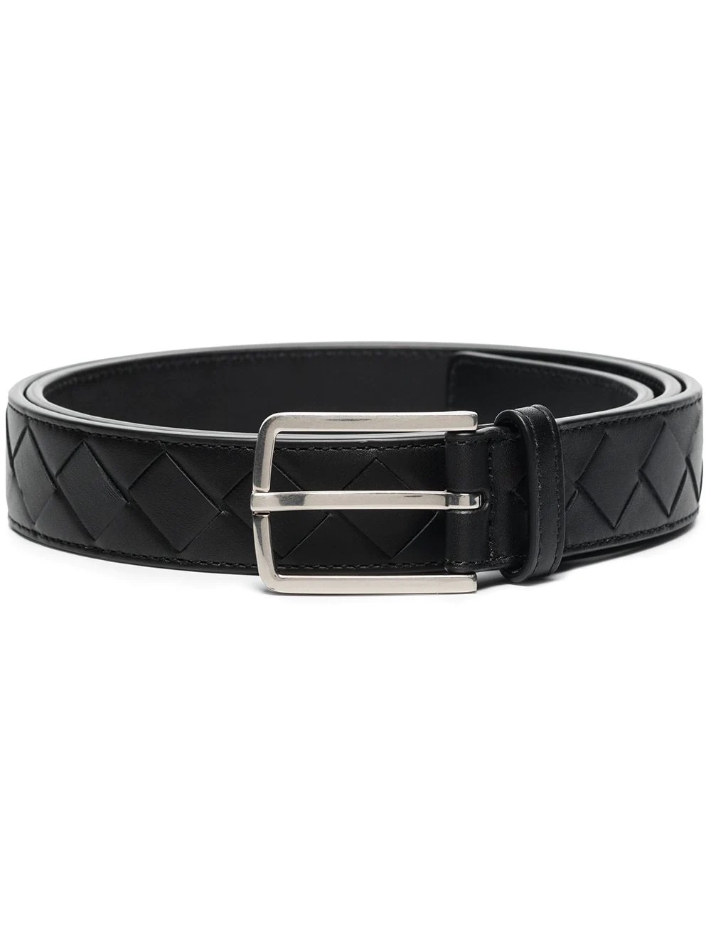 Intrecciato rectangle-buckle belt - 1