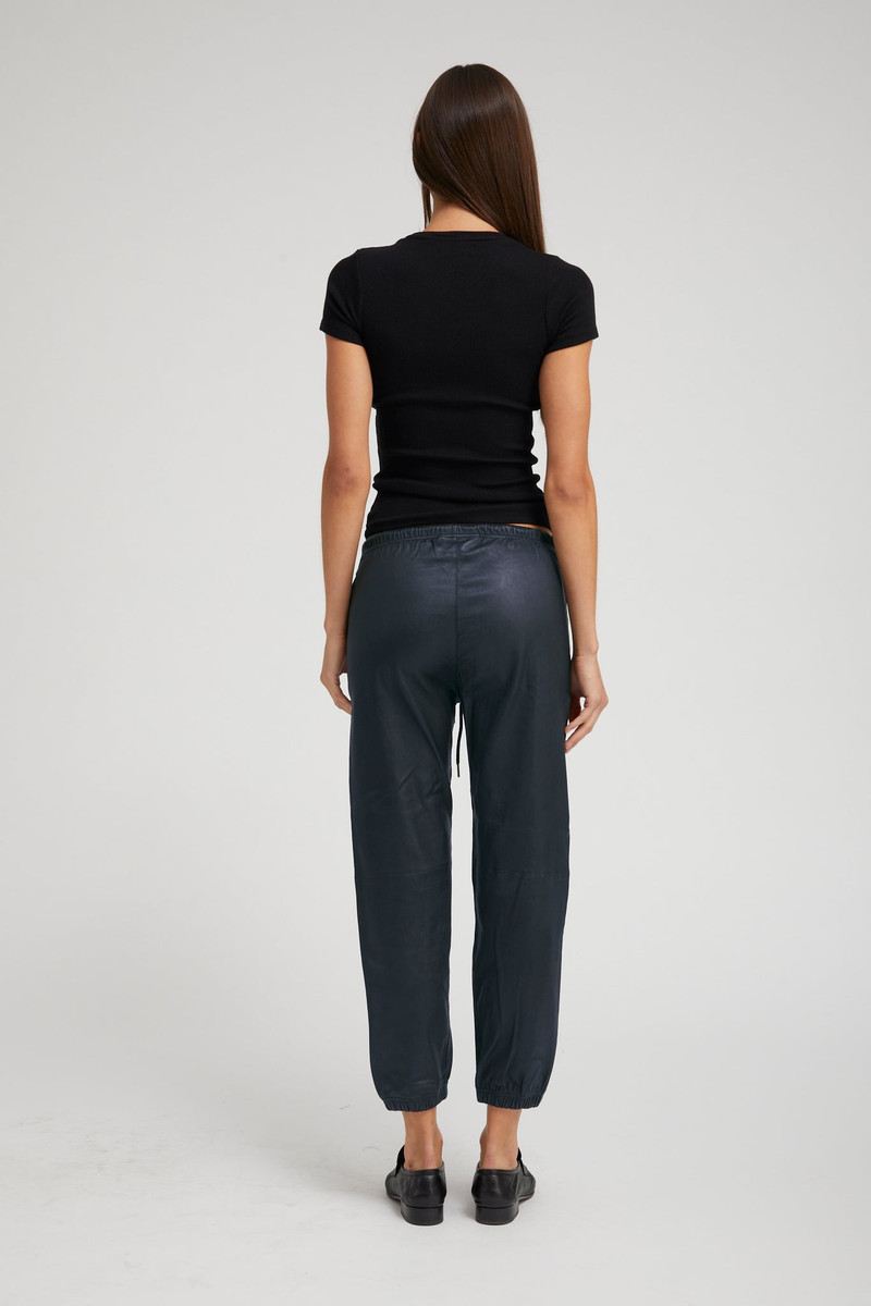 SPRWMN MIDNIGHT LEATHER SWEATPANTS outlook