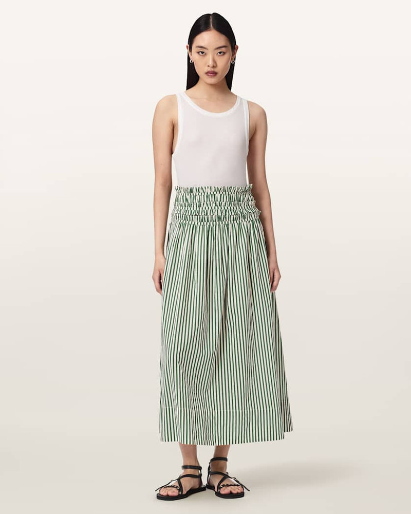ALLSAINTS KALI STRIPED MAXI SKIRT outlook