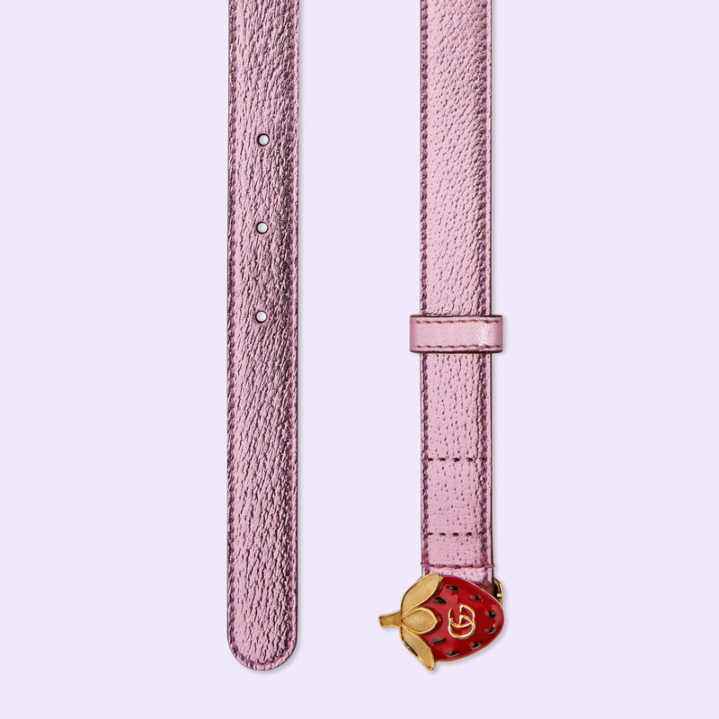 GUCCI Thin belt with strawberry buckle outlook