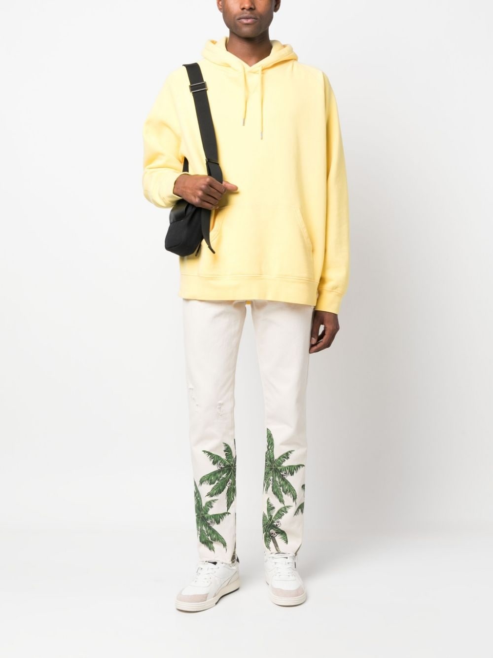 palm tree-print straight-leg jeans - 2