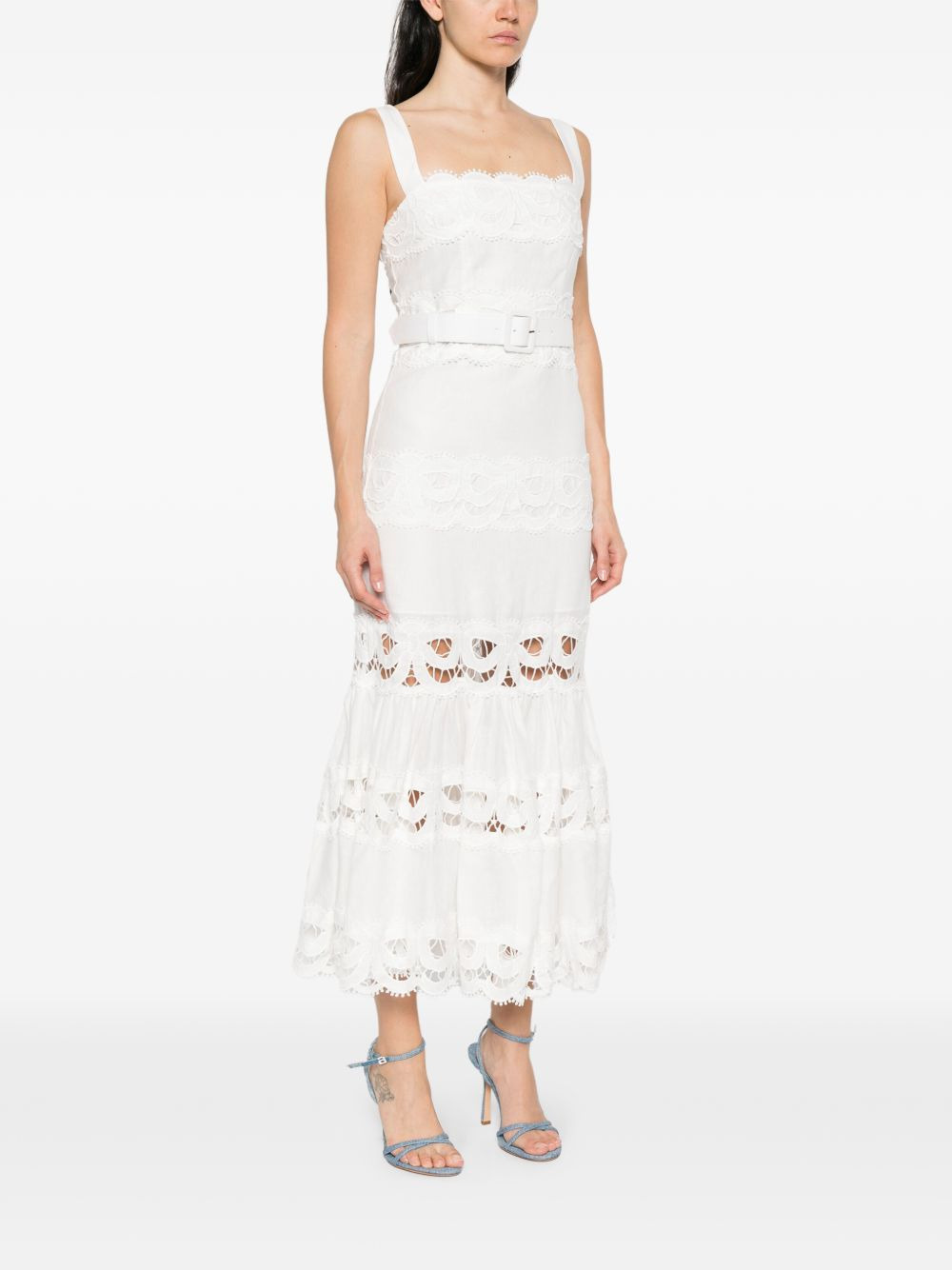 lace-trimmed dress - 3