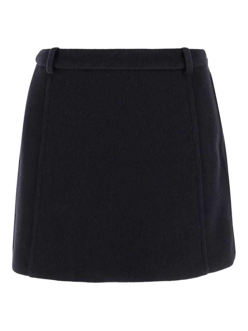 Jil Sander herringbone wool mini skirt outlook