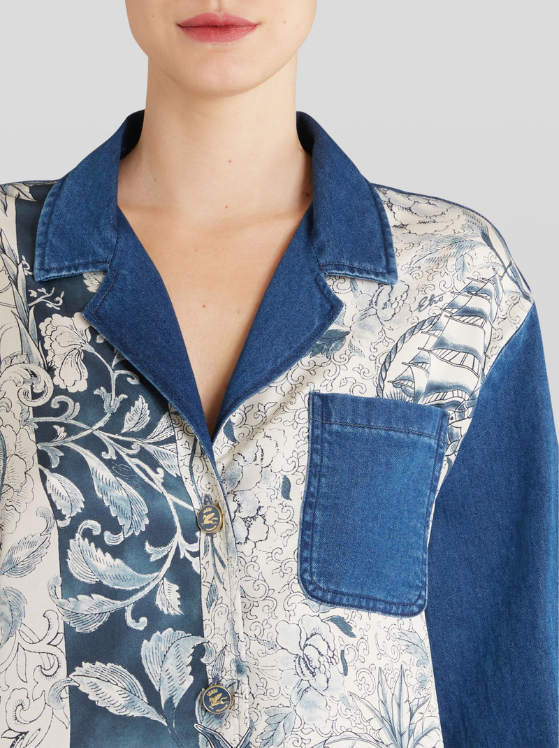 Etro PRINTED DENIM AND SILK JACKET outlook
