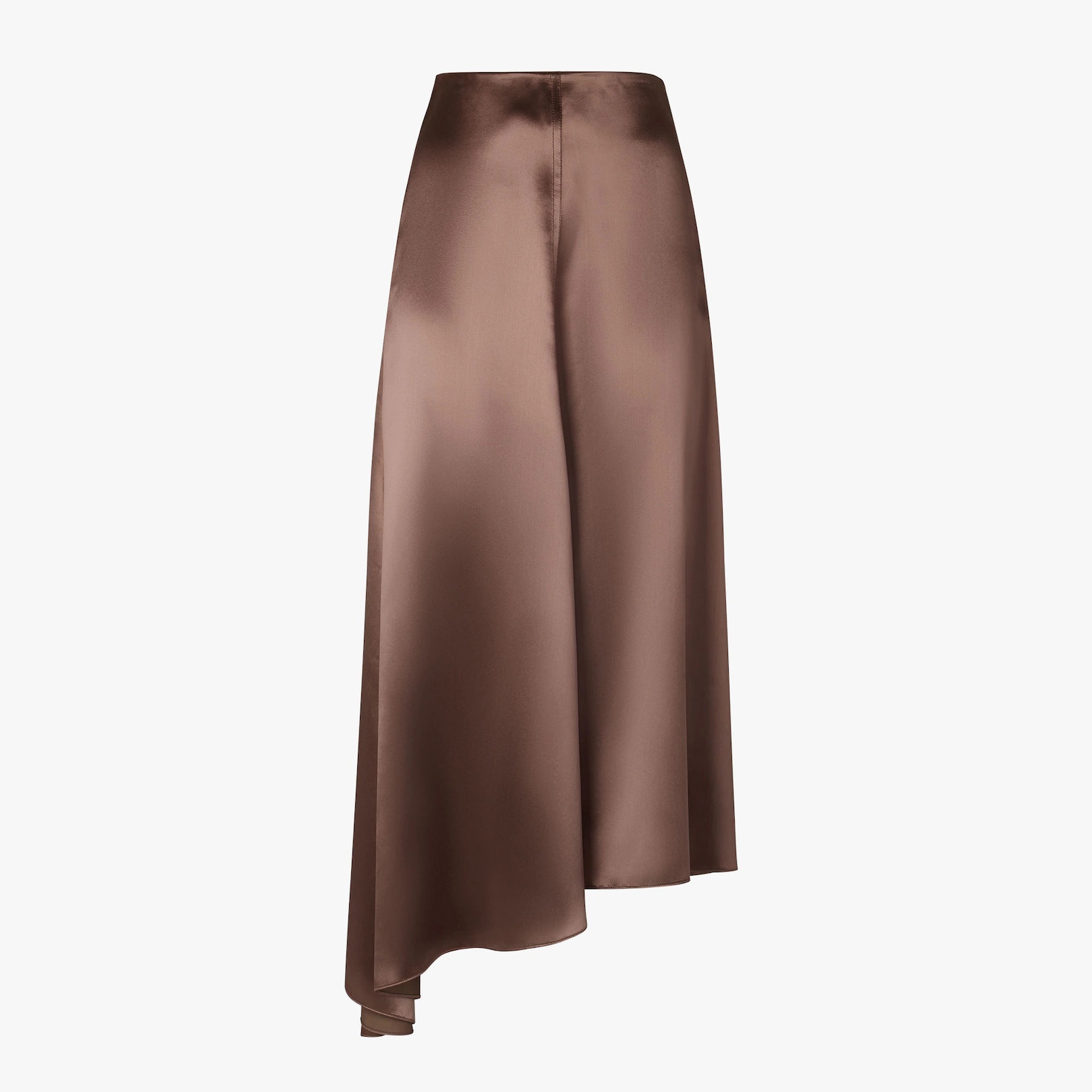 Brown satin skirt - 1