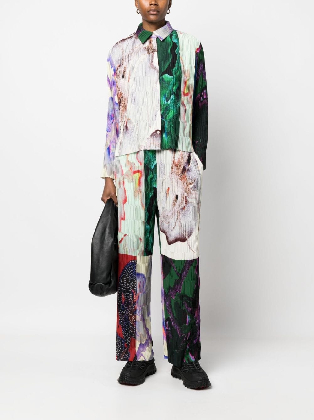 Grow plissÃ©-effect straight trousers - 2