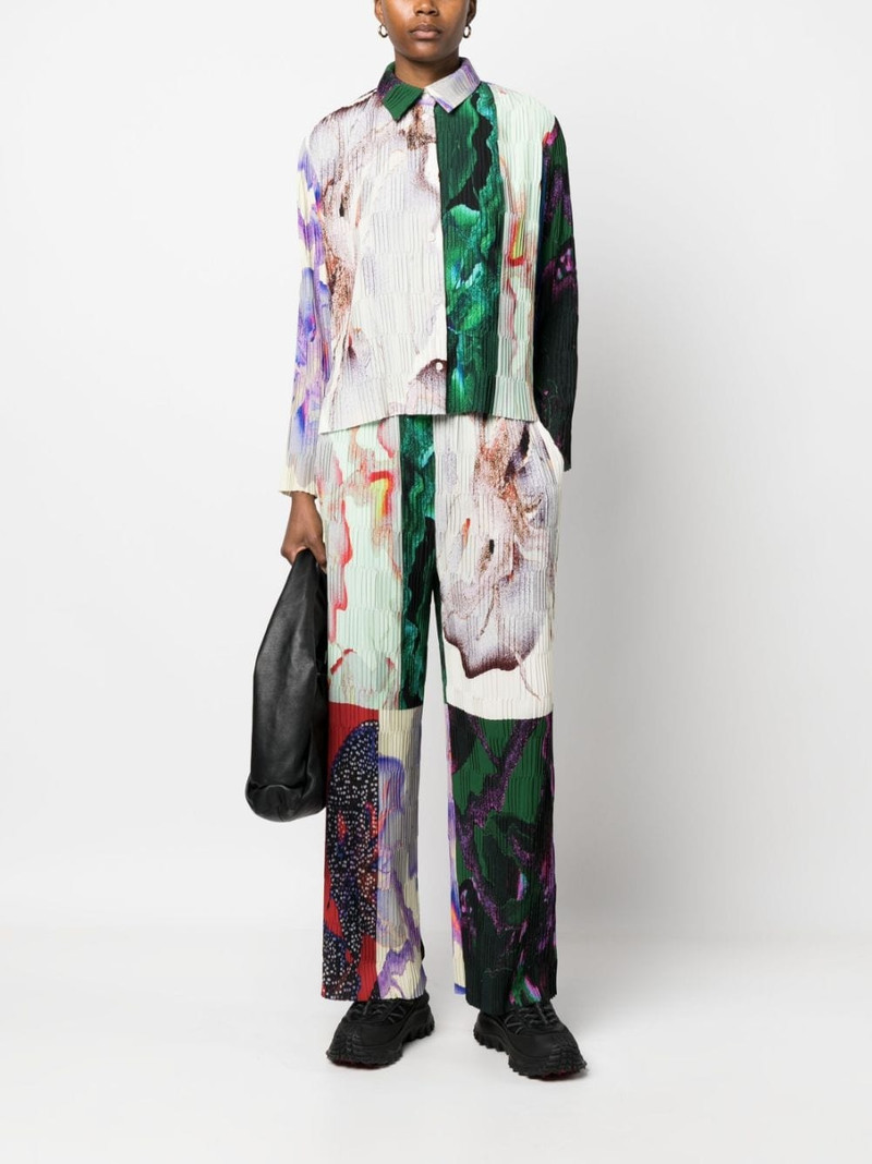 HENRIK VIBSKOV Grow plissÃ©-effect straight trousers outlook