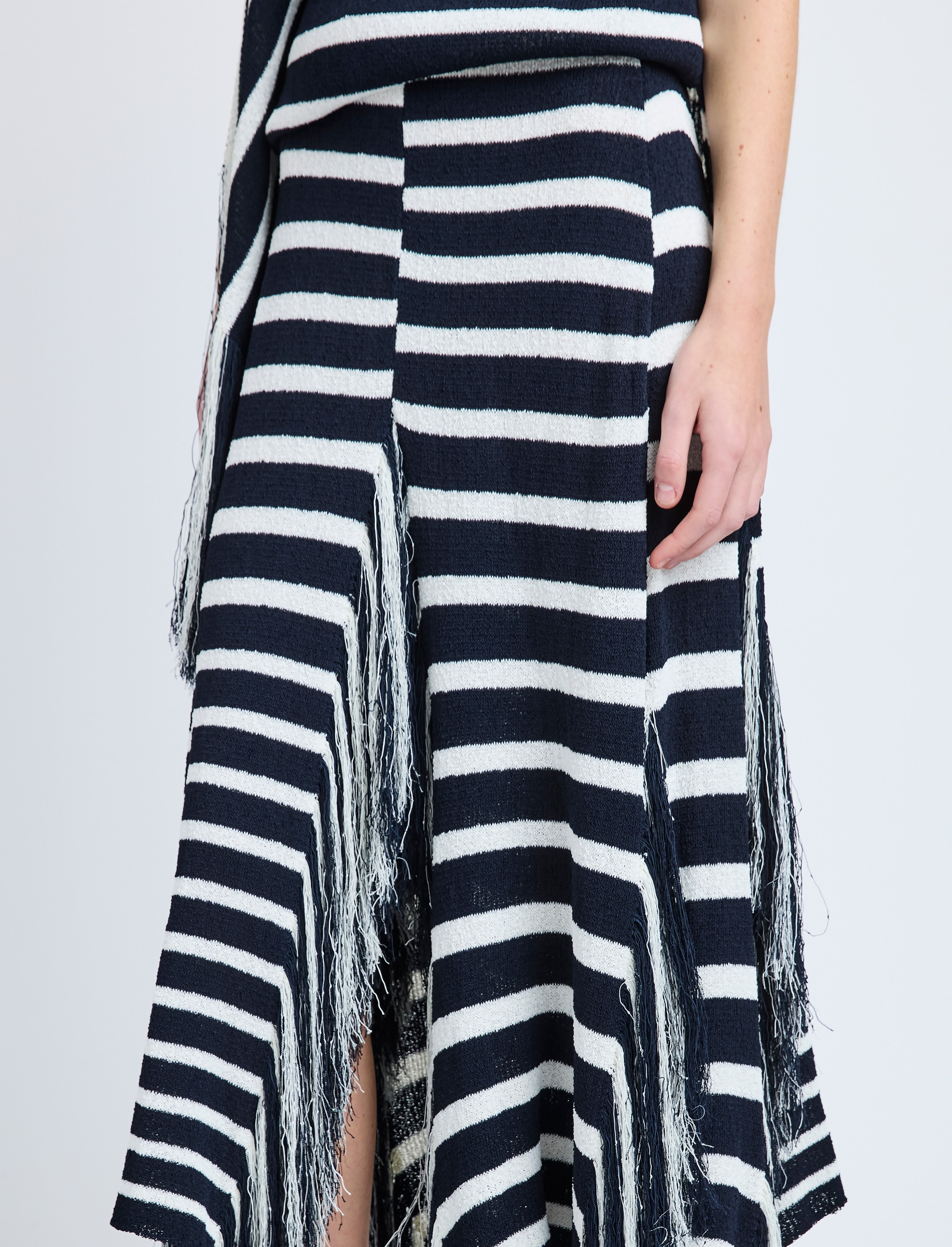 Yves Skirt in Stripe Fringed Knit - 5