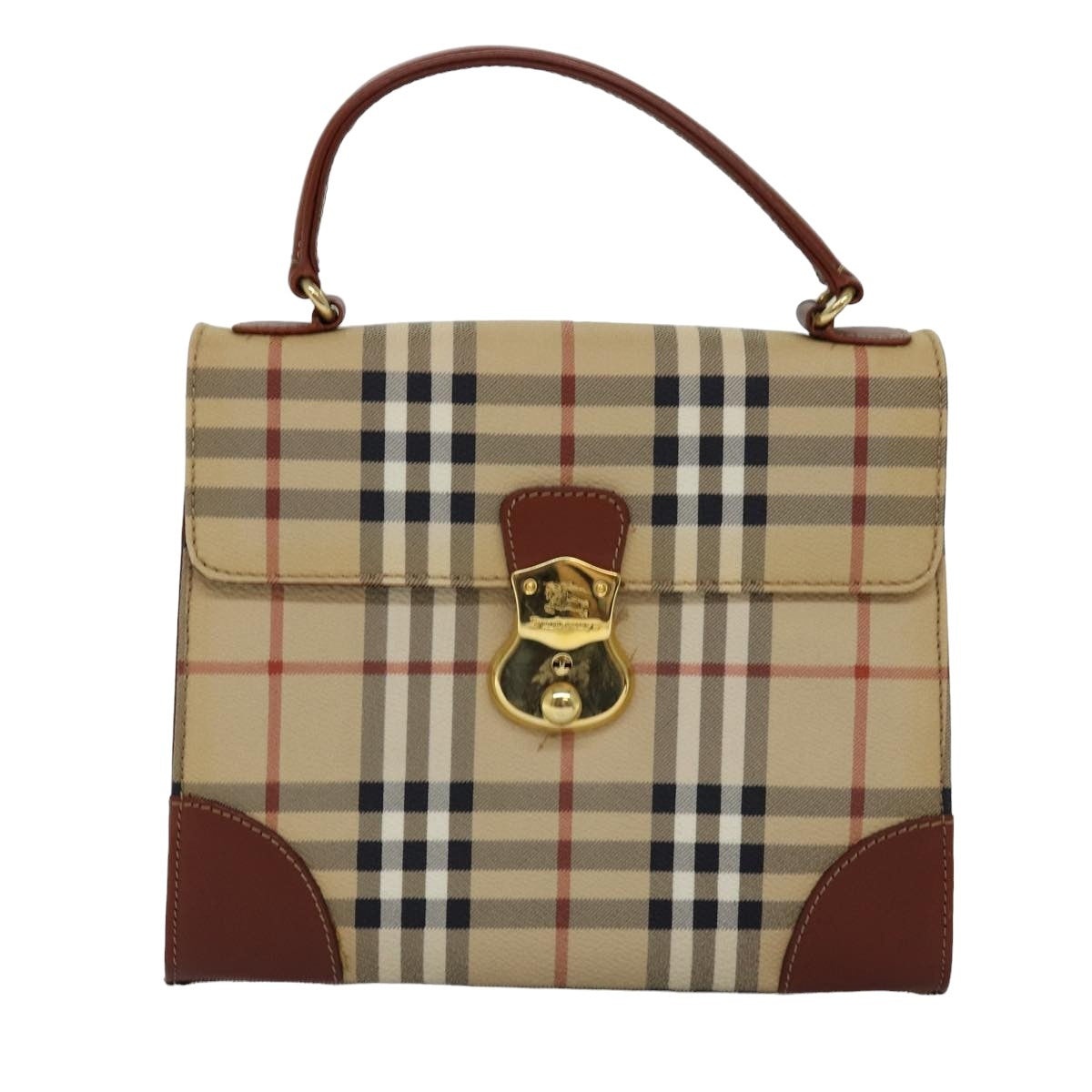 Burberry Nova Check Hand Bag Pvc Beige - 13