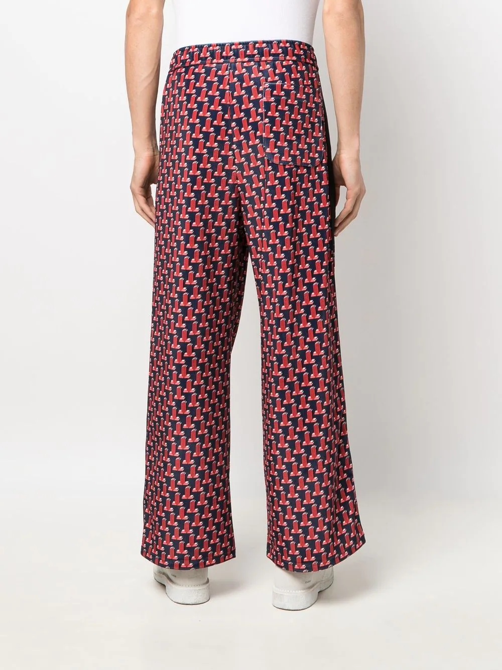 logo-print wide-leg trousers - 4