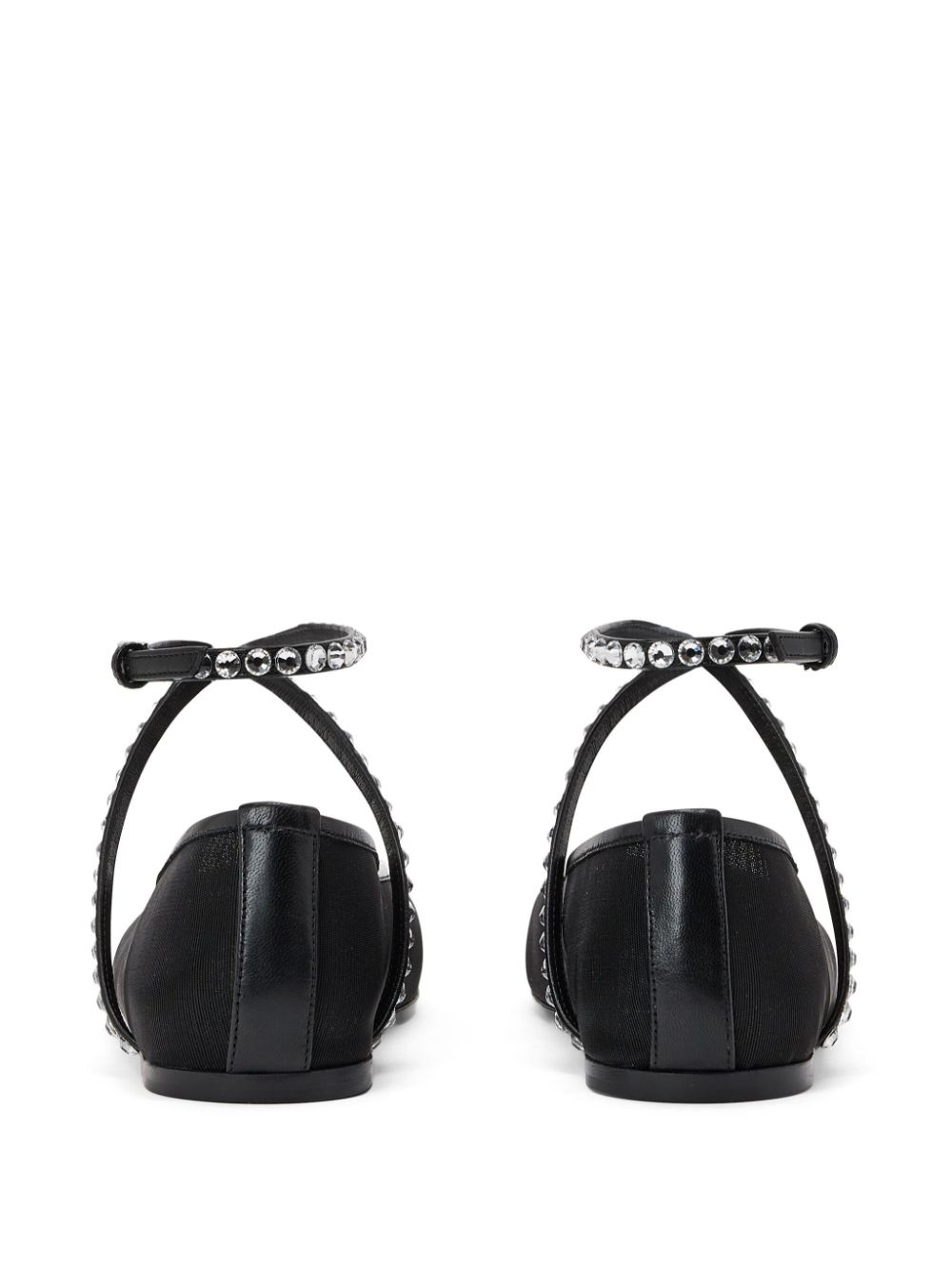 Ane crystal-embellished mesh ballerina shoes - 3