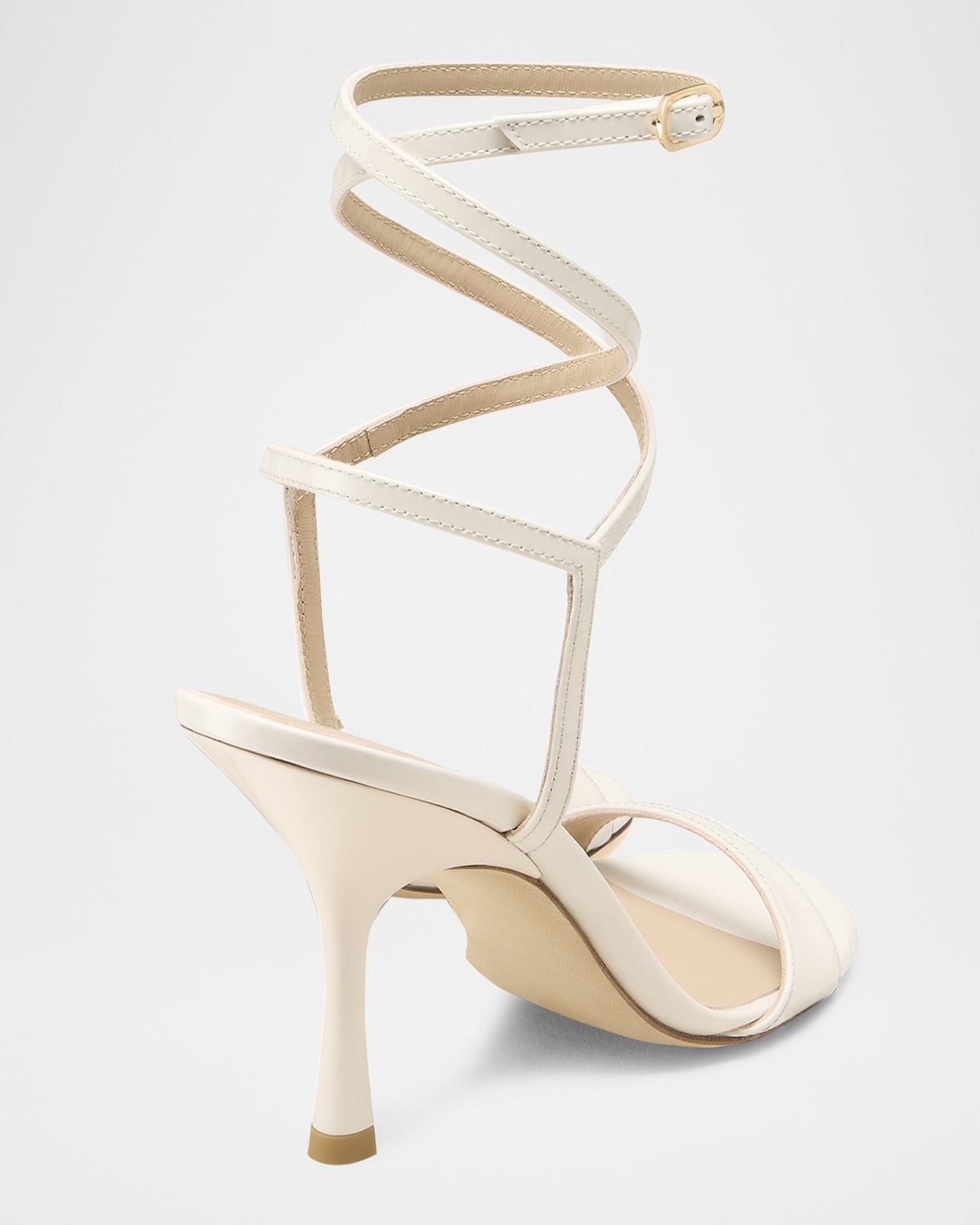 Nudist Patent Ankle-Strap Sandals - 3