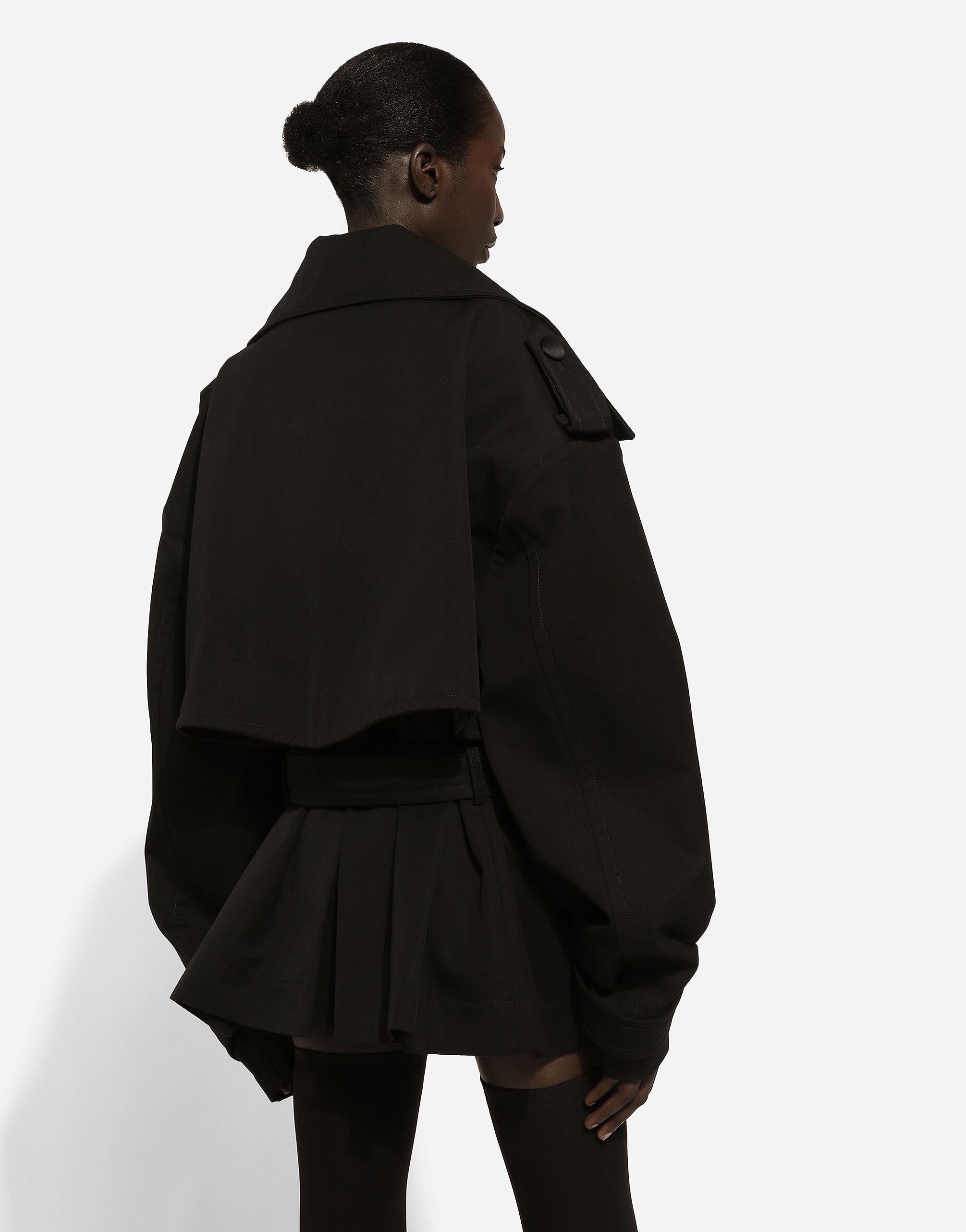 Double-breasted jacket with cotton belt - 6