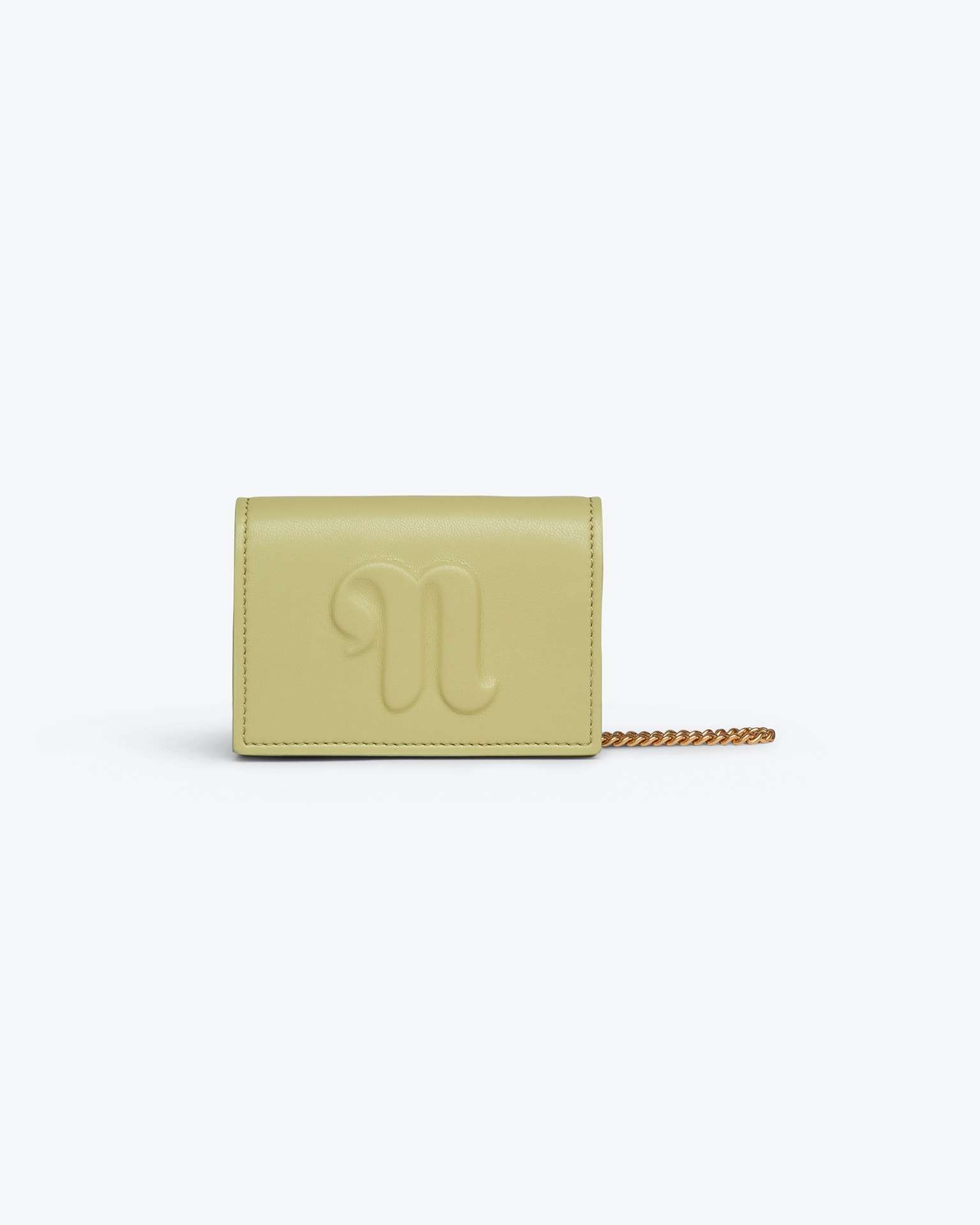 THE CONCERTINA MINI - Alt-nappa chain-trimmed cardholder - Lime - 1