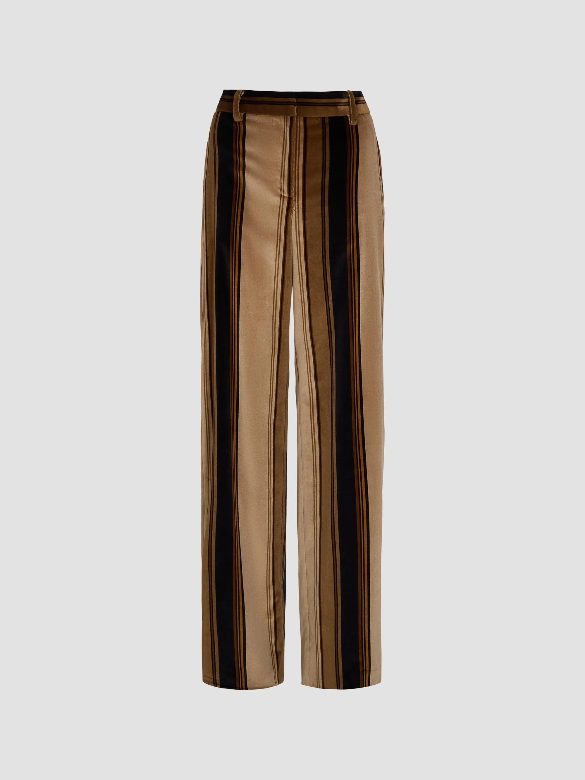Women's Isla Striped Cotton Pants - Sepia Tint Midnight - 1