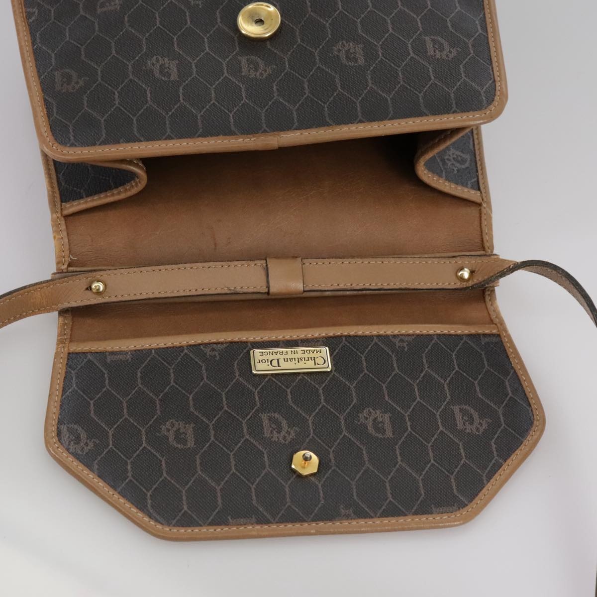DIOR Honeycomb Canvas Hand Bag Black - 11
