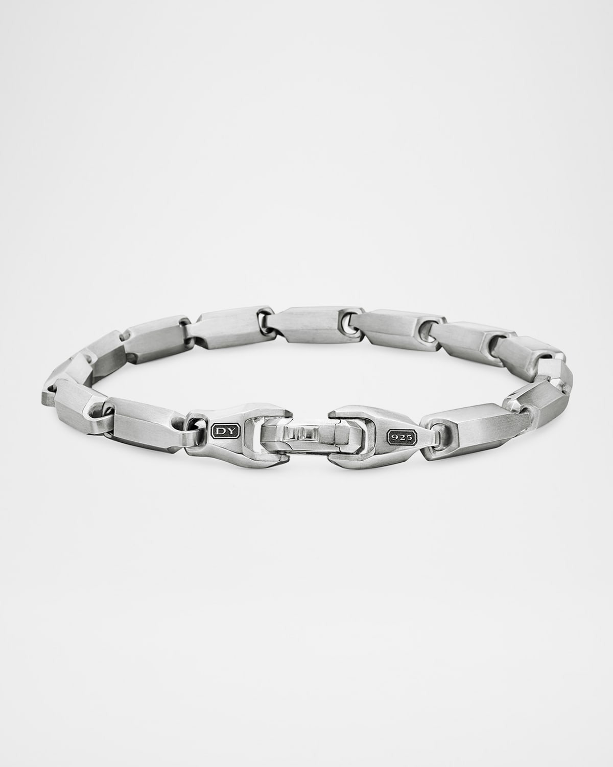 Men's Faceted Chain Link Bracelet in Silver, 3mm - 7