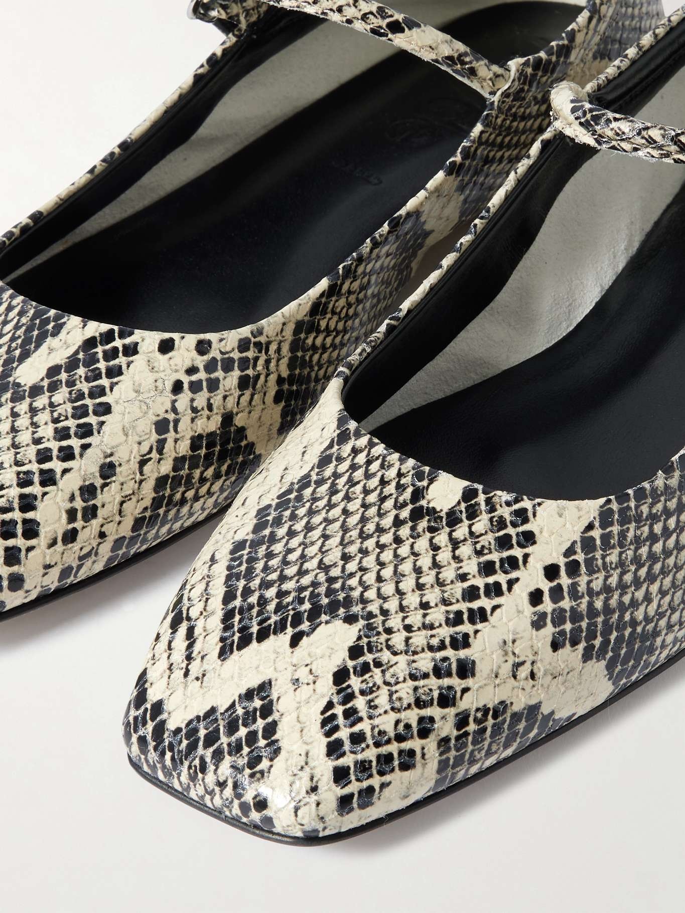 Uma snake-effect leather ballet flats Snake print - 4