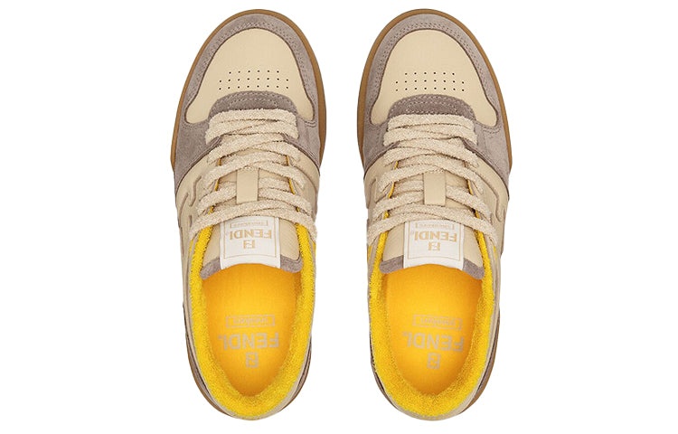 (WMNS) FENDI Match Low Top Suede 'Yellow Beige' 8E8252AHH2F1FHU - 4