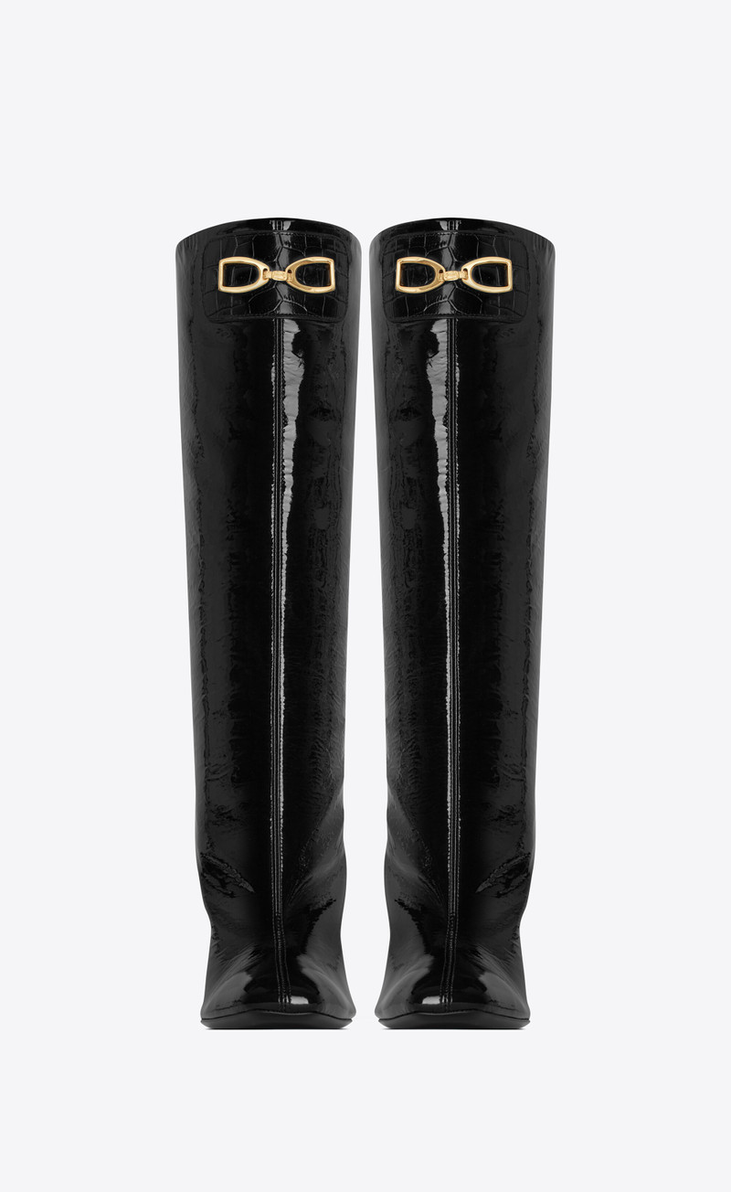 SAINT LAURENT bond boots in patent leather outlook