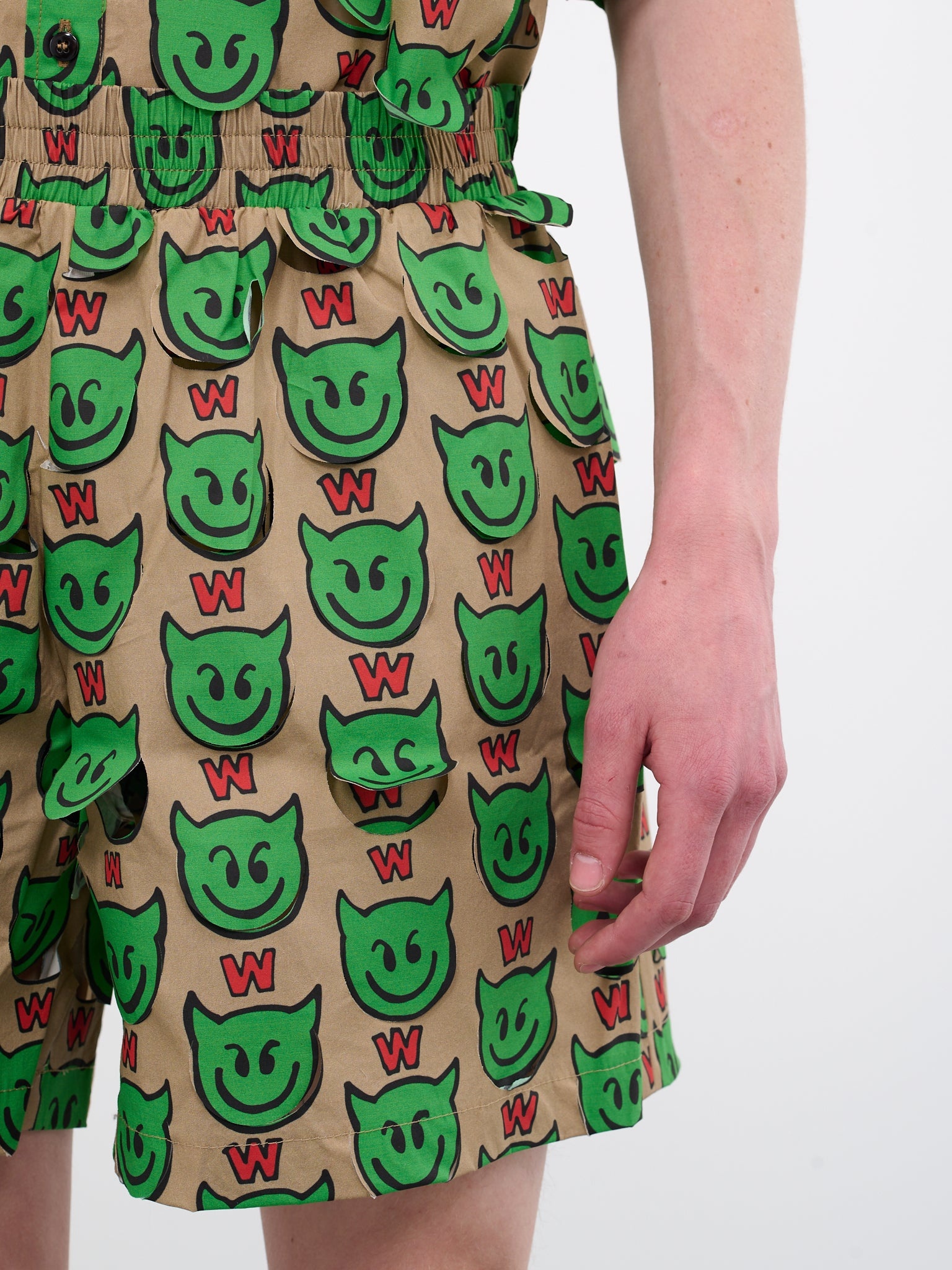 Walter Van Beirendonck Star Lasered Devil Shirt in Green for Men